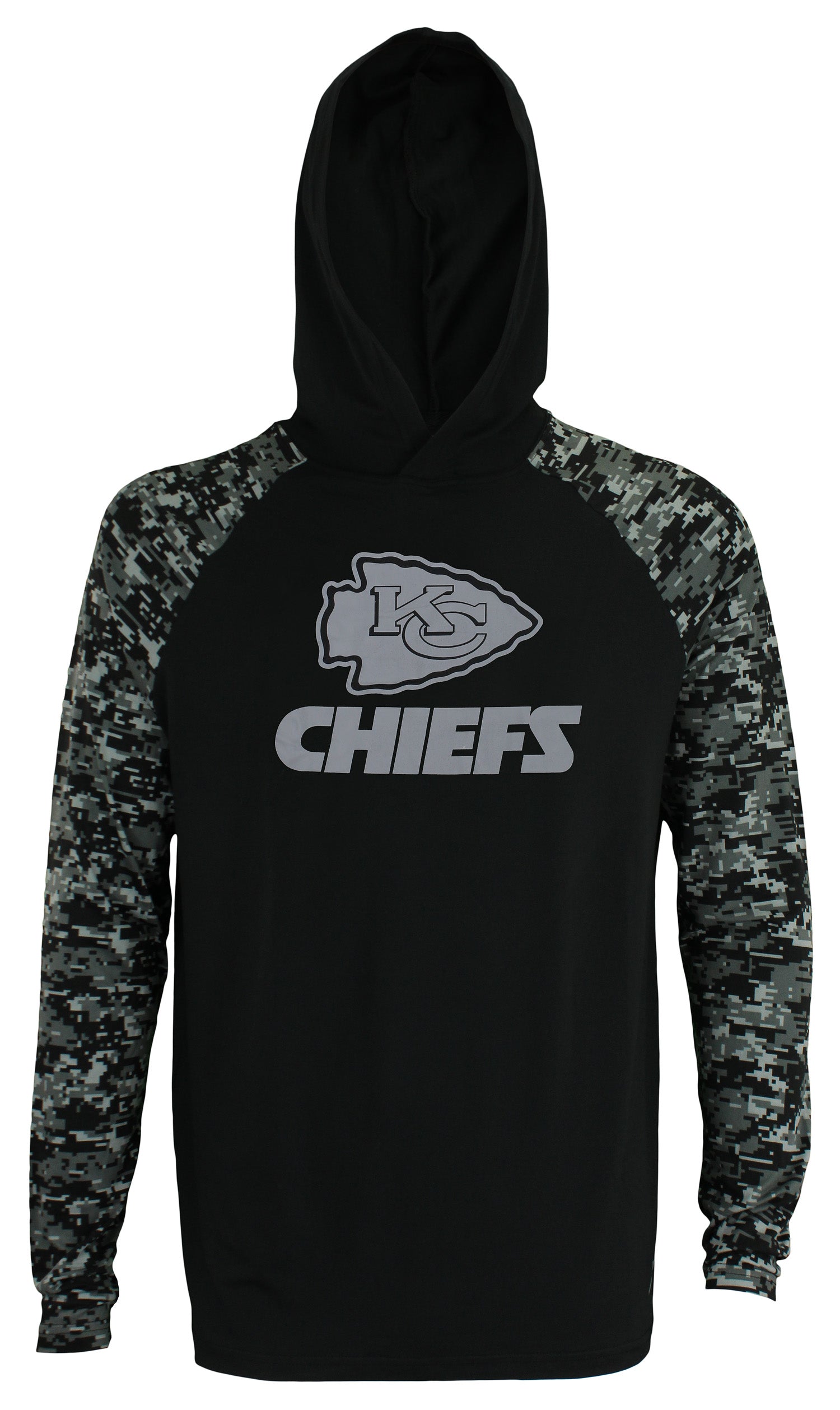 Zubaz Men's NFL Kansas City Chiefs Solid Body Digital Camo Hoodie