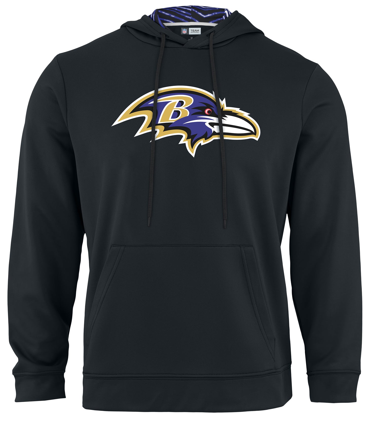 Zubaz NFL Men's Baltimore Ravens Team Color Primary Logo With Zebra Hood Liner - Official NFL Ravens Zubaz Apparel (1 of 2)