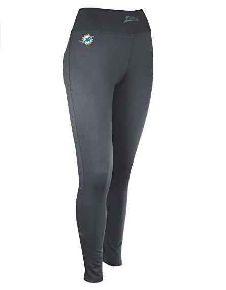 Zubaz NFL Women's Miami Dolphins Solid Leggings, Charcoal - Official NFL Dolphins Zubaz Apparel (1 of 3)