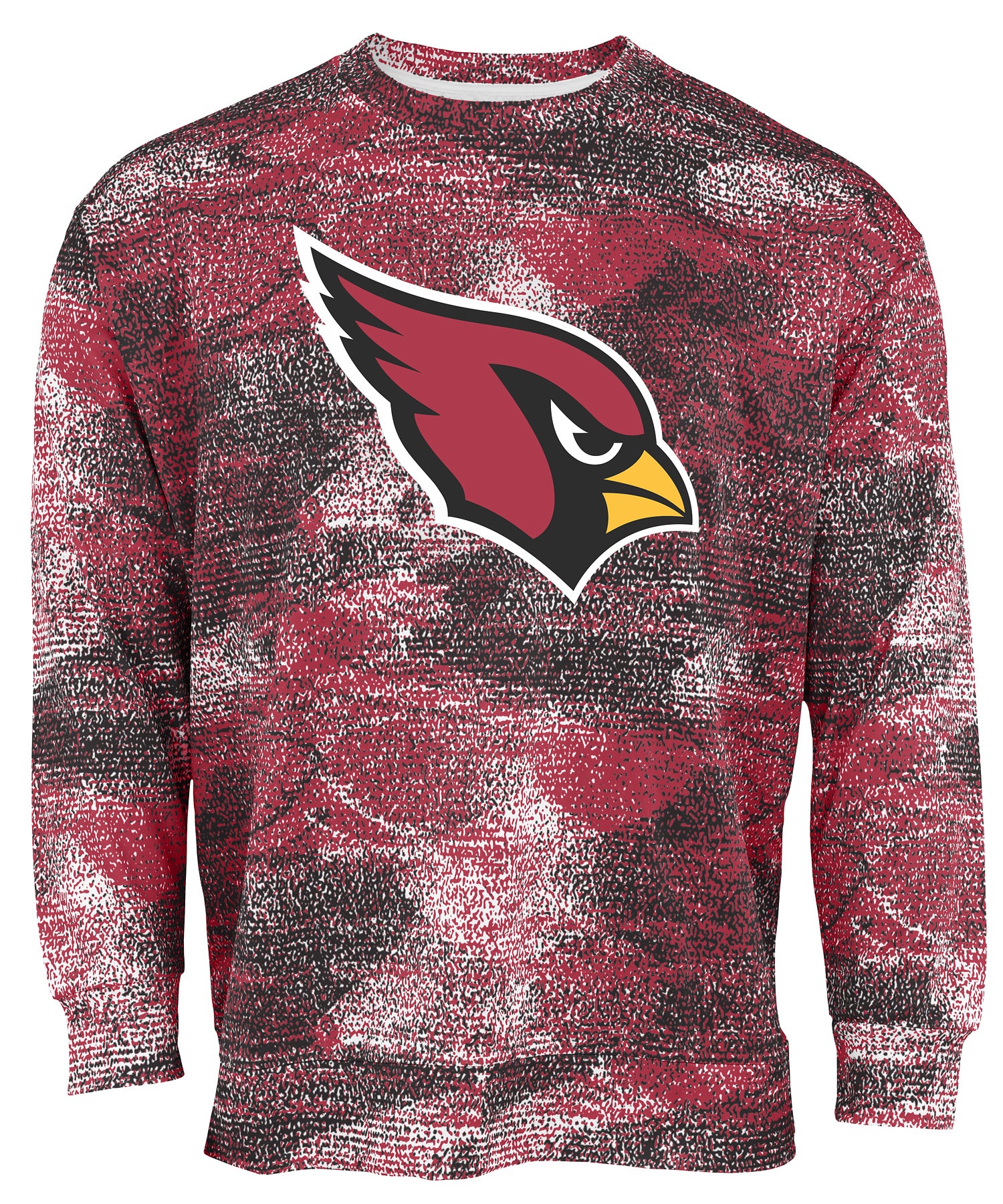 Zubaz NFL Men's Team Logo Static Crew Neck Sweatshirt Arizona Cardinals - Official NFL Cardinals Zubaz Apparel