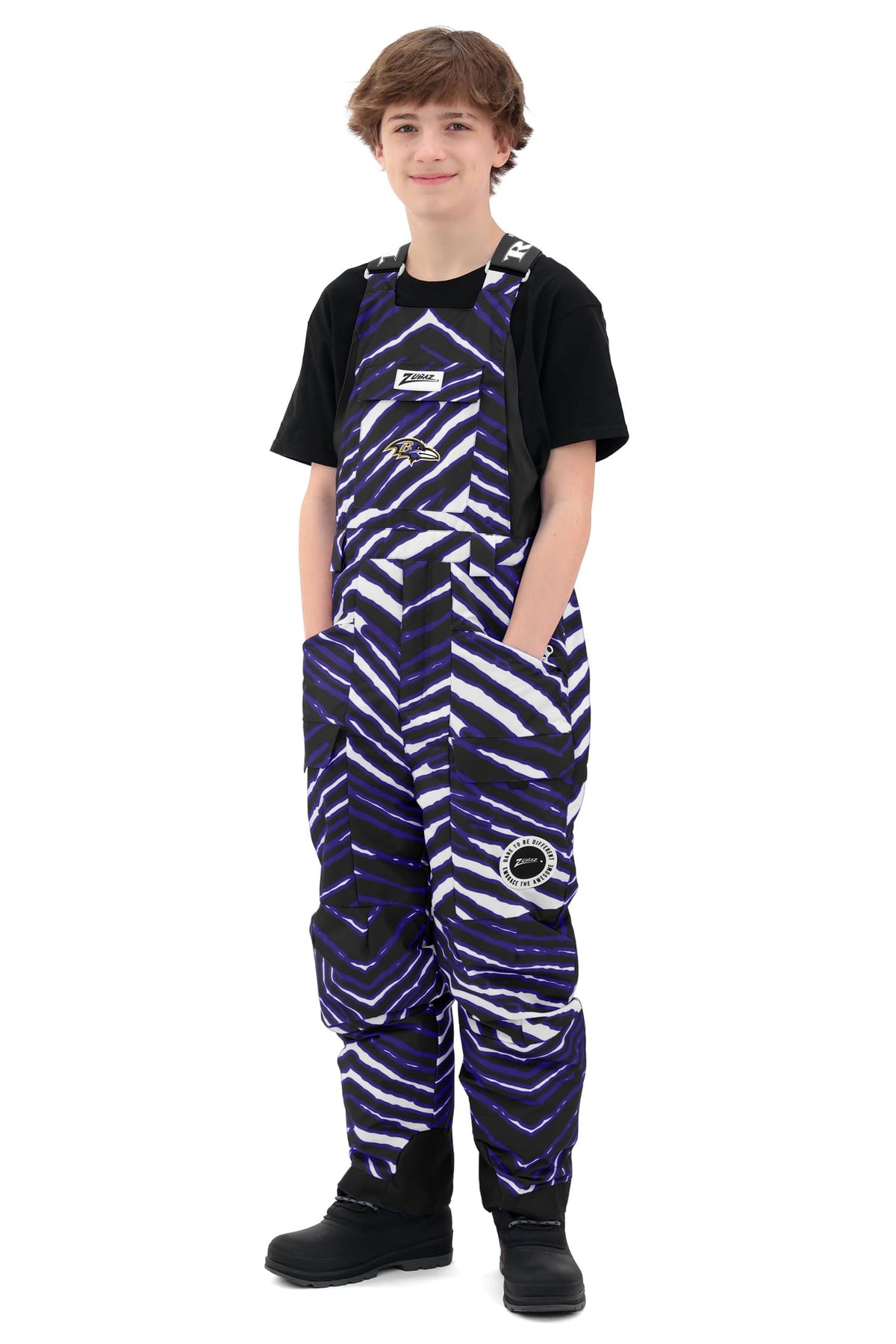 Zubaz NFL Kids Blizzard Jr Snow Bib Overalls - Denver Broncos Retro