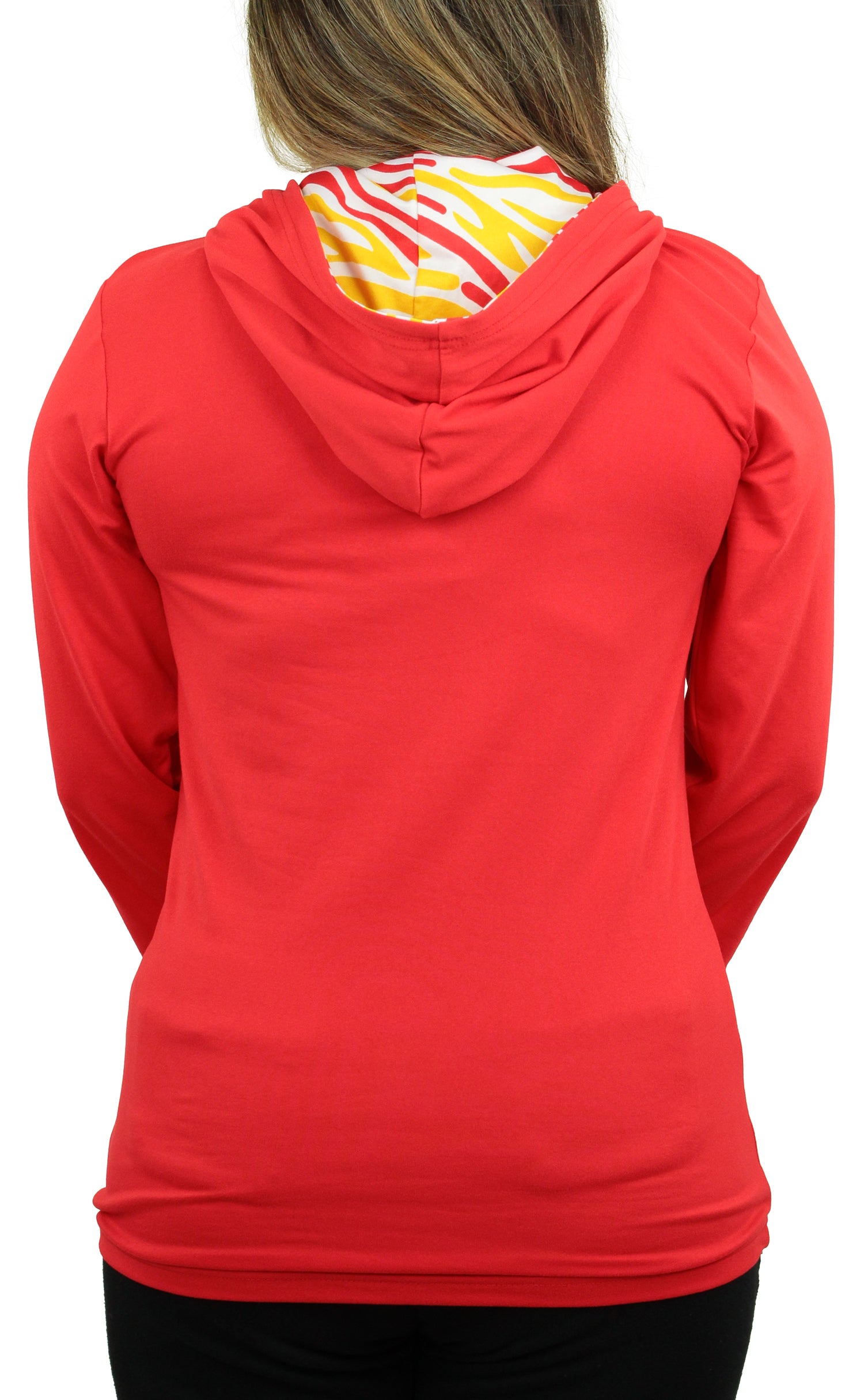 Zubaz NFL Women's Kansas City Chiefs Solid Team Color Lightweight Pullover - Official NFL Chiefs Zubaz Apparel (3 of 3)