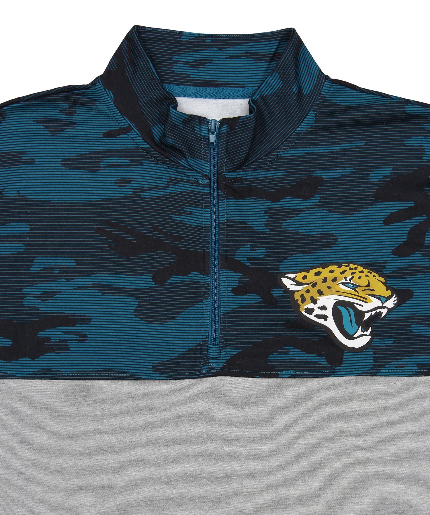 ZUBAZ Men's NFL Jacksonville Jaguars 1/4 Zip Fleece Pullover With Camo Lines