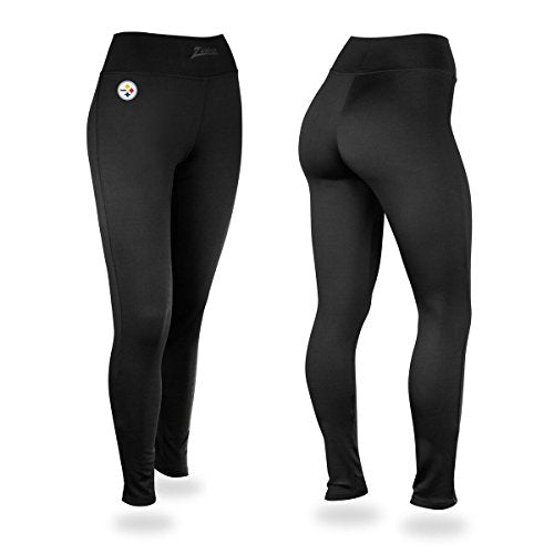 Zubaz NFL Women's Pittsburgh Steelers Solid Leggings, Black - Official NFL Steelers Zubaz Apparel (3 of 3)