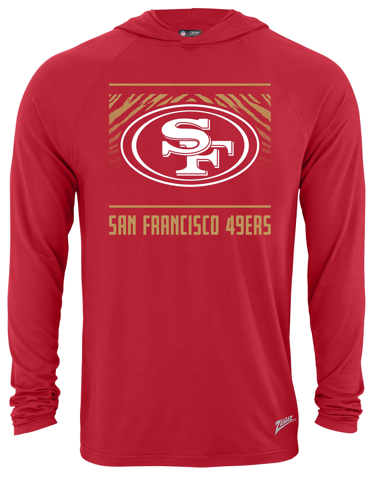 Zubaz NFL Men's Light Weight Team Color Hoodie, Alternate Tunnel Logo, San Francisco 49ers - Official NFL 49ers Zubaz Apparel