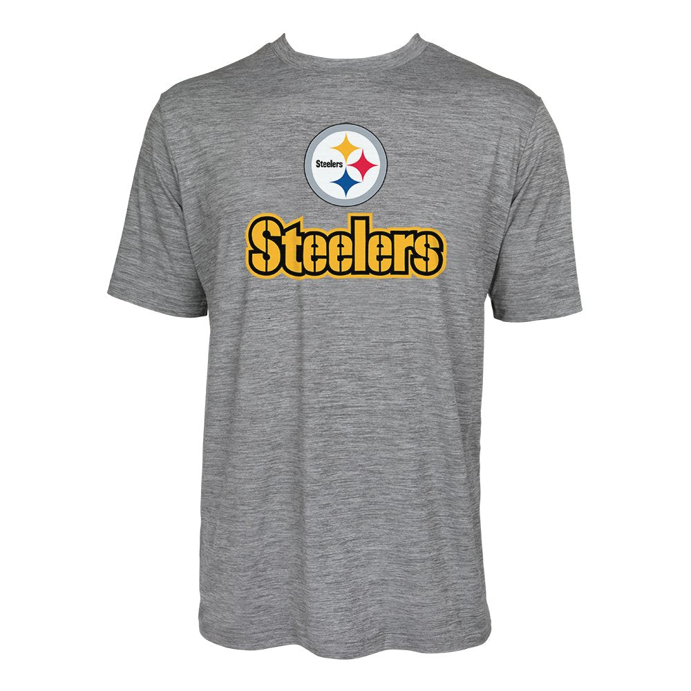 Zubaz NFL Men's Pittsburgh Steelers Team Name and Logo Wordmark Tee