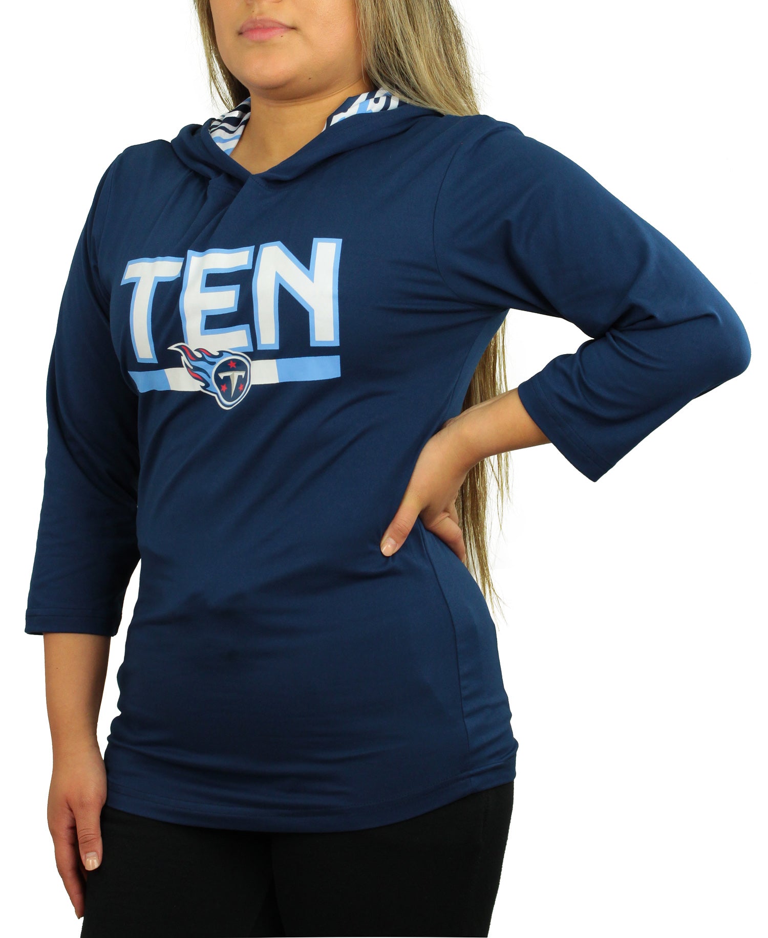 Zubaz NFL Women's Tennessee Titans Solid Team Color Lightweight Pullover - Official NFL Titans Zubaz Apparel (1 of 3)