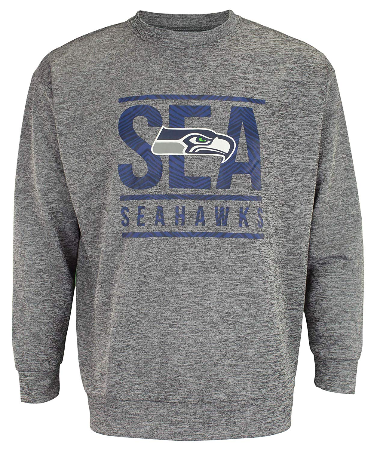 Zubaz NFL Seattle Seahawks Men's Lightweight French Terry Crew Neck Sweatshirt