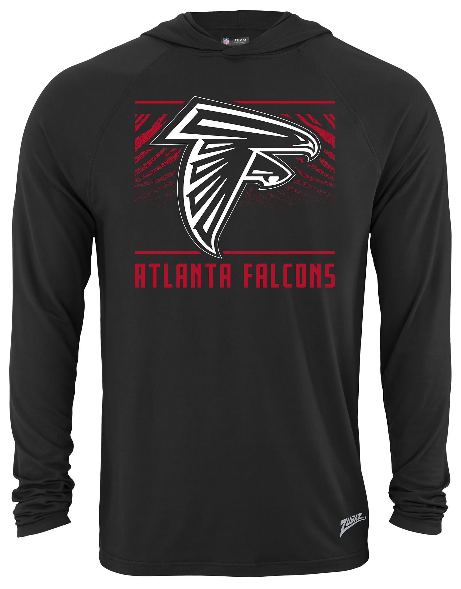 Zubaz NFL Men's Light Weight Team Color Hoodie, Alternate Tunnel Logo, Atlanta Falcons - Official NFL Falcons Zubaz Apparel (