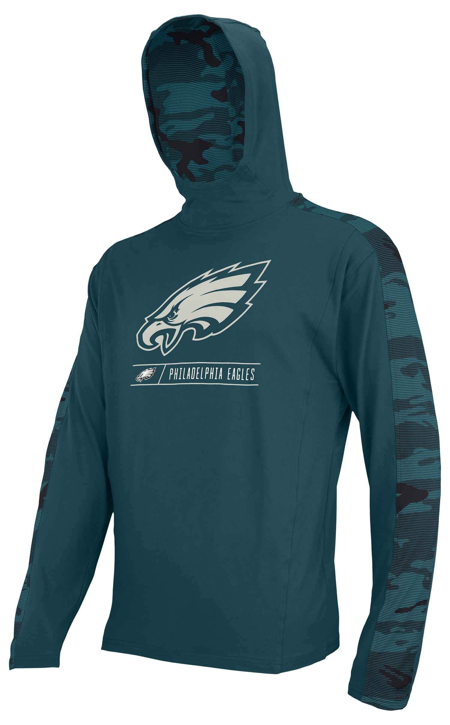 [ひーろ ] THE SHINZONE - EAGLE TEE Zubaz NFL Men's Philadelphia Eagles Team Color Block 1/4