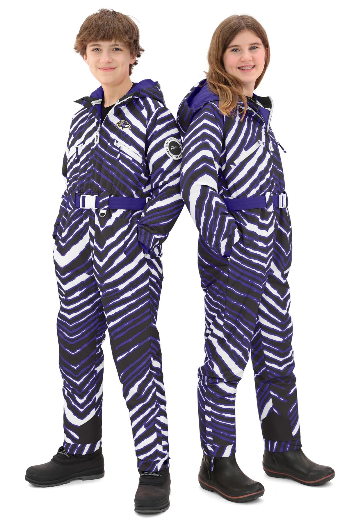 Zubaz NFL New York Giants Youth Unisex Team Color 3 Color Zebra Tundra Tux Jr Snowsuit