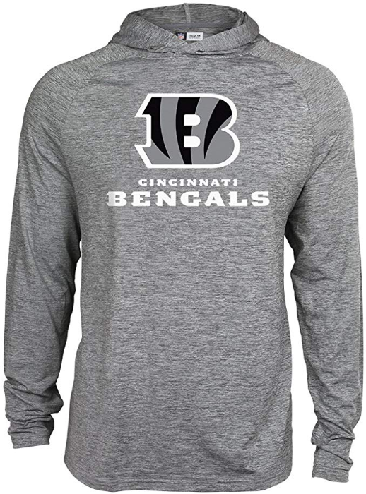 Zubaz NFL Football Men's Cincinnati Bengals Tonal Gray Lightweight Hoodie