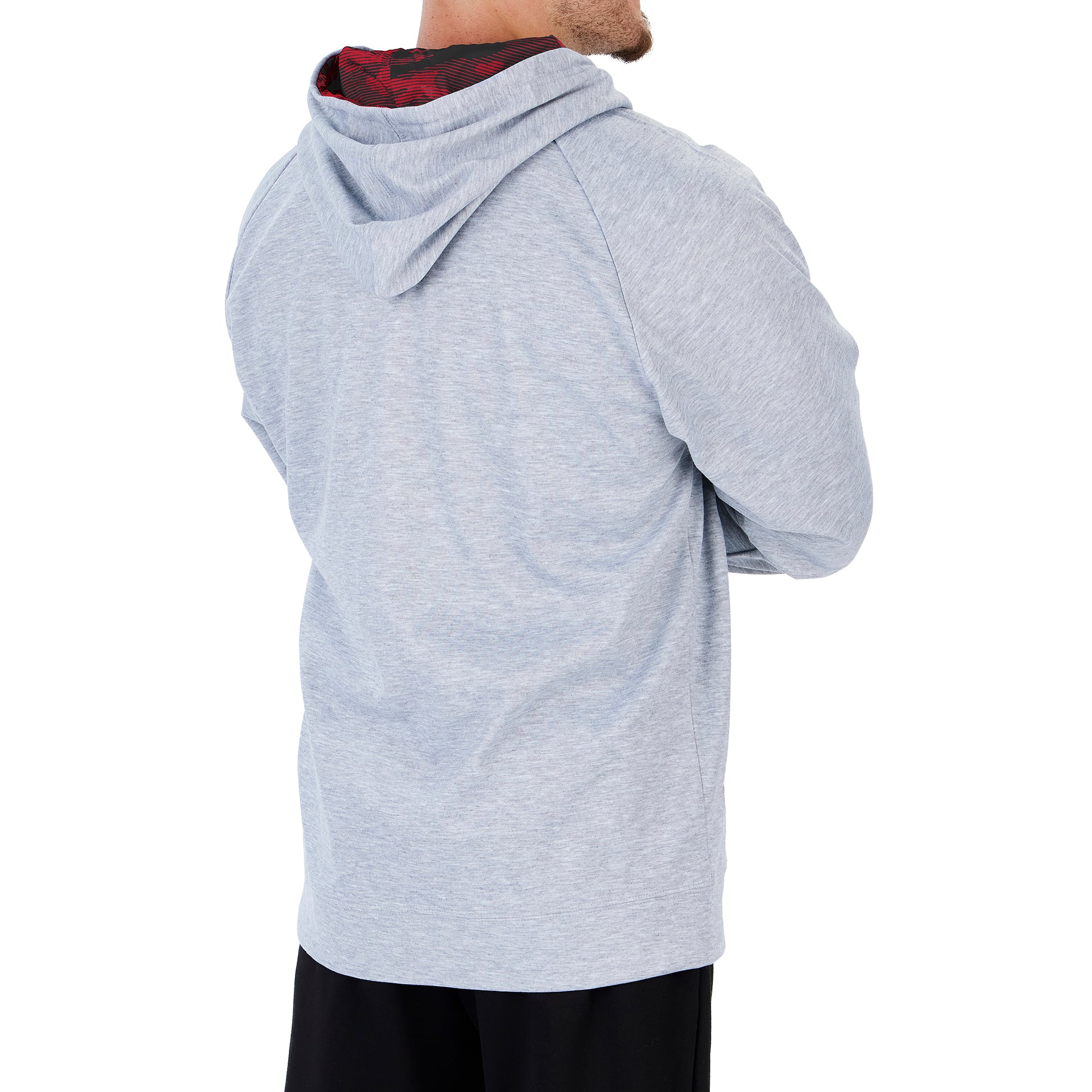 Zubaz Kansas City Chiefs NFL Men's Heather Gray Full Zip Hoodie with Camo Lines Accents