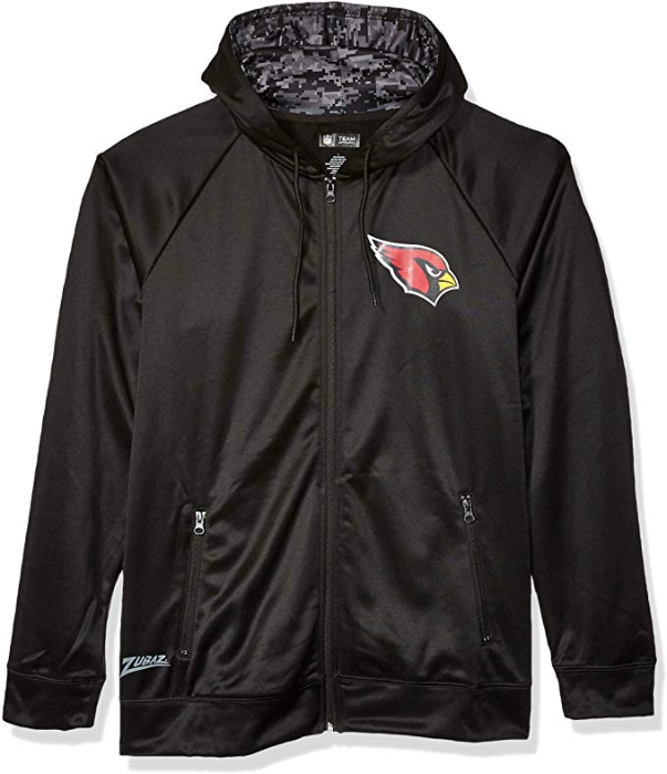 Zubaz NFL Men's Arizona Cardinals Full Zip Digital Camo Hood Hoodie, B
