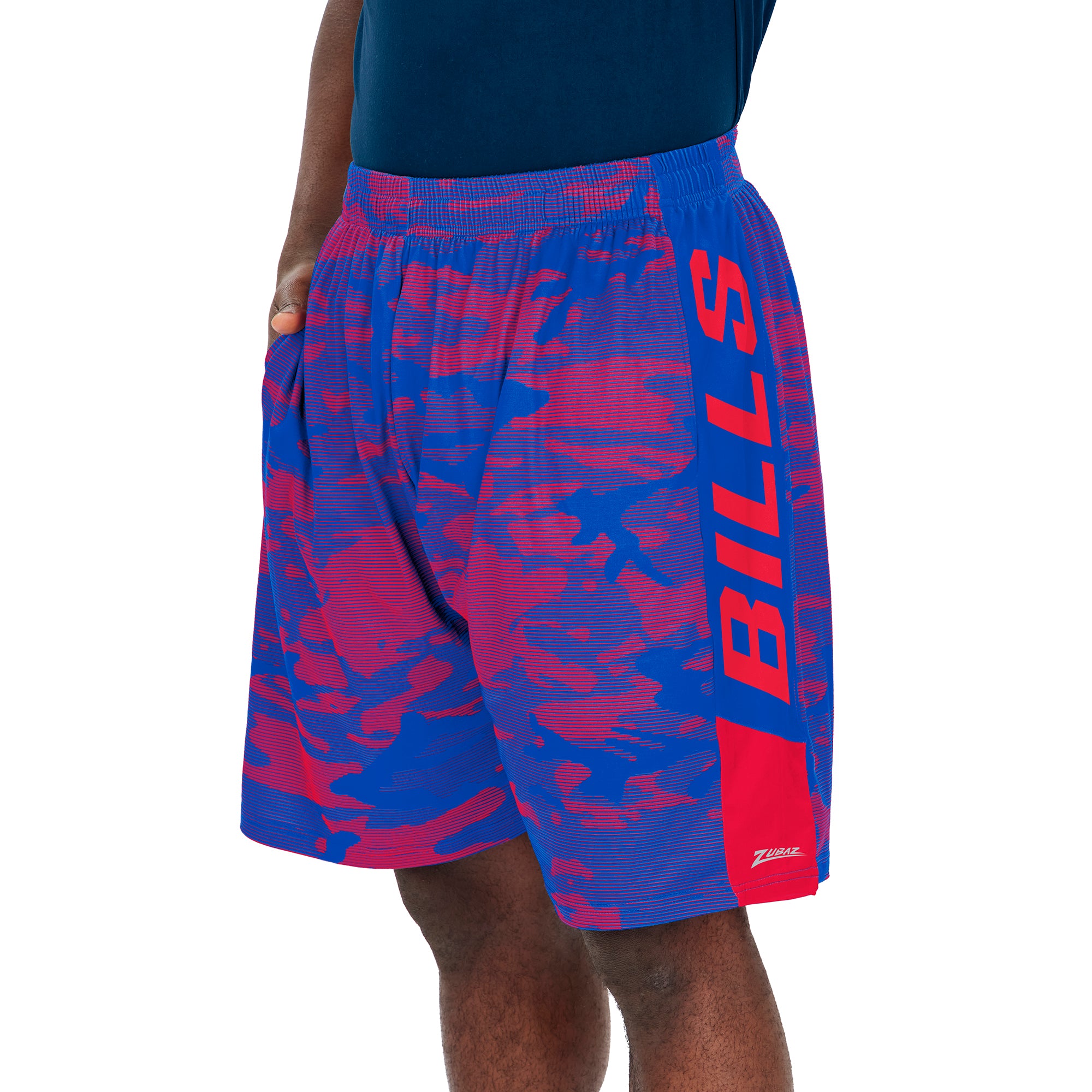 Zubaz Men's NFL Buffalo Bills Lightweight Shorts with Camo Lines