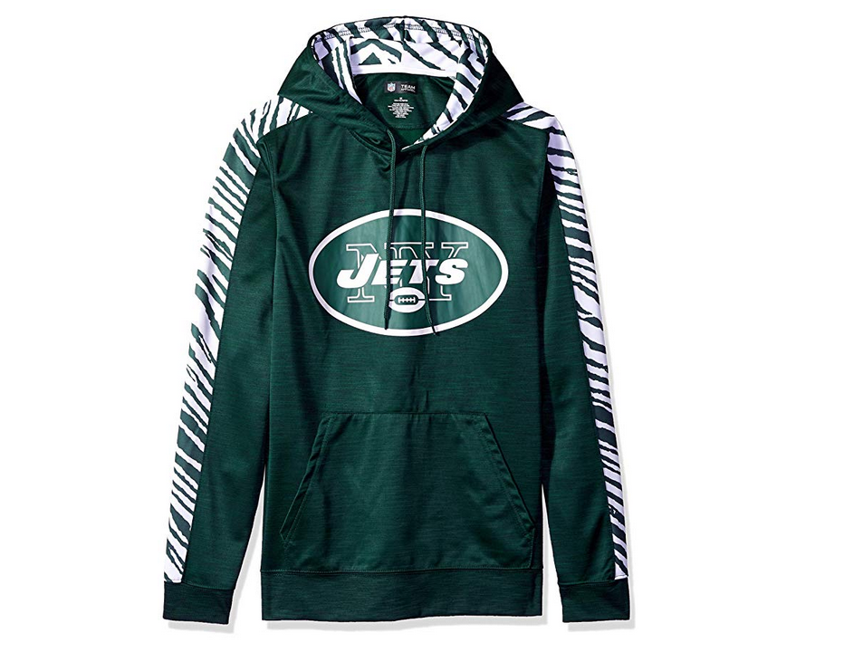 Zubaz Men's NFL New York Jets Pullover Hoodie With Zebra Accents