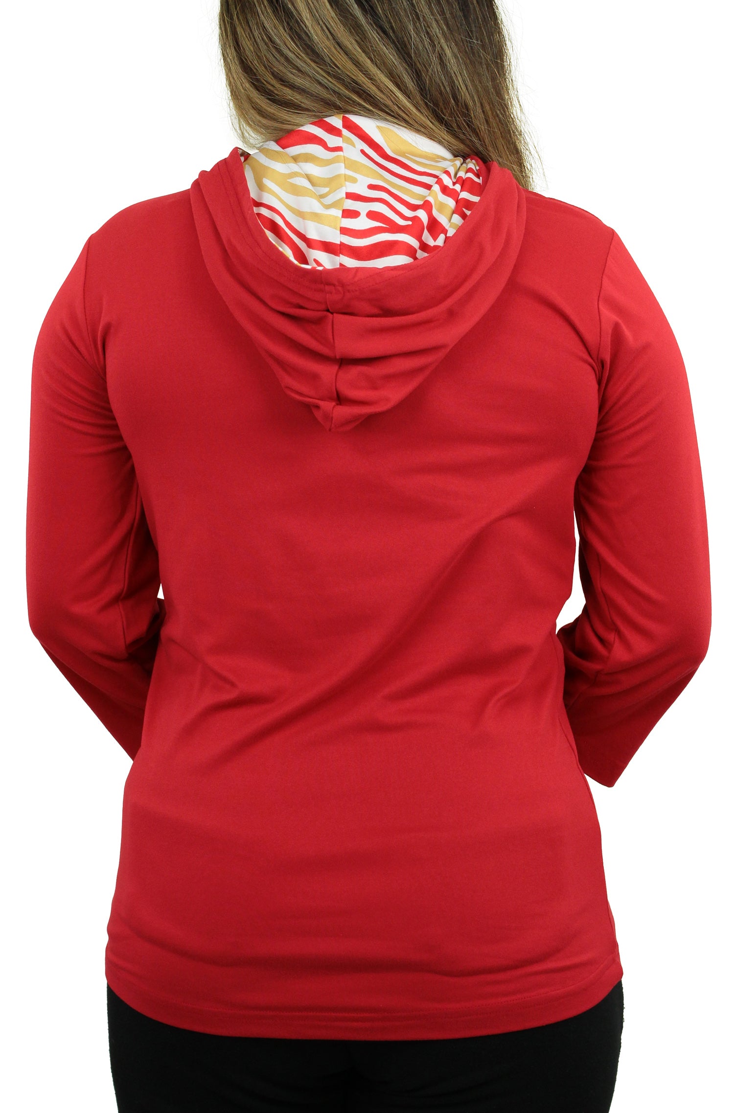 Zubaz NFL Women's San Francisco 49ers Solid Team Color Lightweight Pullover - Official NFL 49ers Zubaz Apparel (3 of 3)