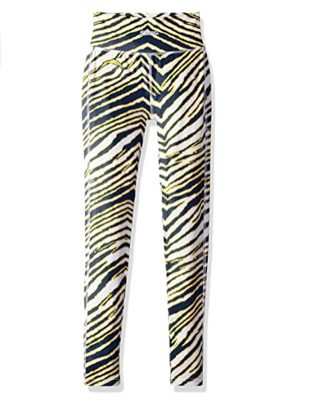 Zubaz NFL Women's Los Angeles Chargers Zebra Print Legging Bottoms