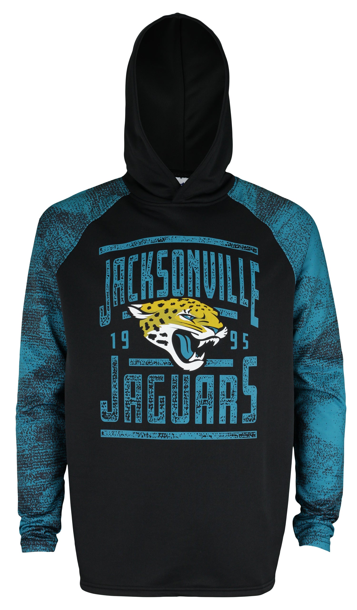 Zubaz NFL Men's Jacksonville Jaguars Light Weight Pullover Hoodie with Static Sleeves