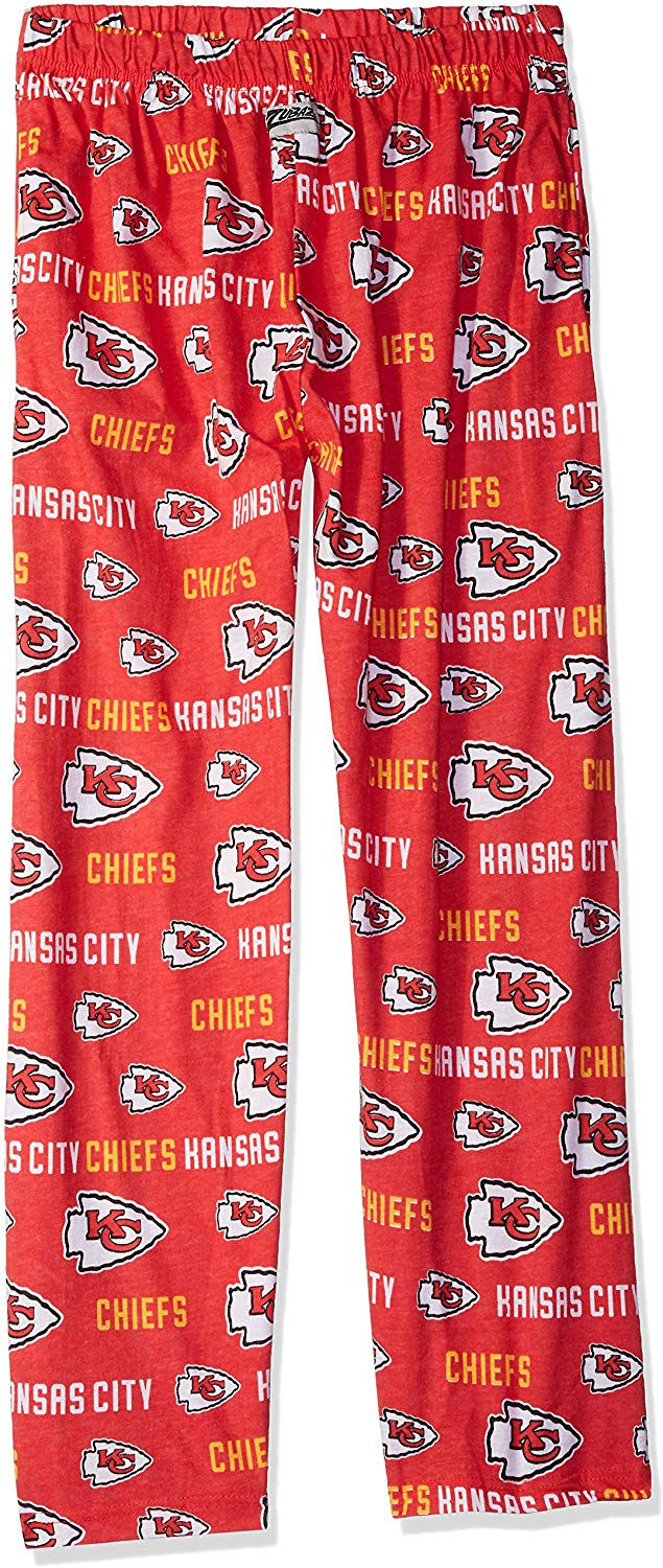 Zubaz NFL Football Men's Kansas City Chiefs Print Logo Comfy Pants w/Wordmark