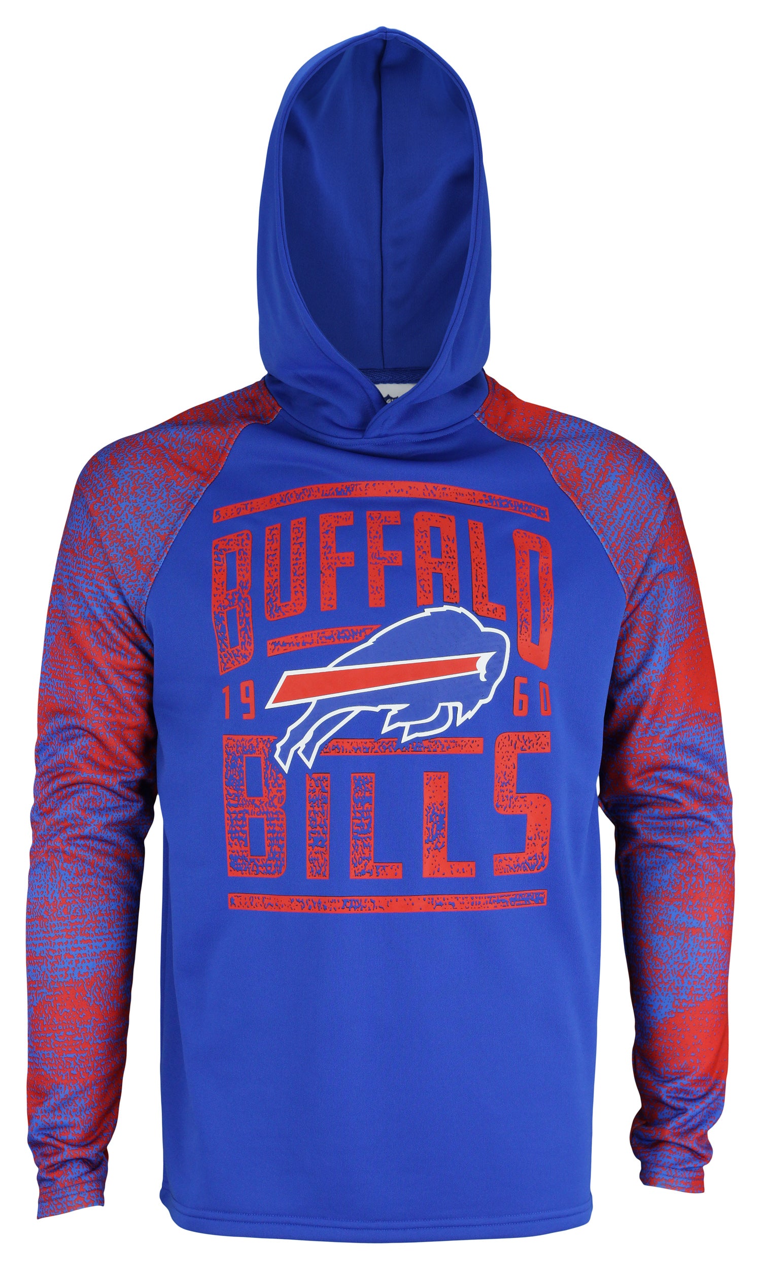 Zubaz NFL Men's Buffalo Bills Light Weight Pullover Hoodie with Static Sleeves