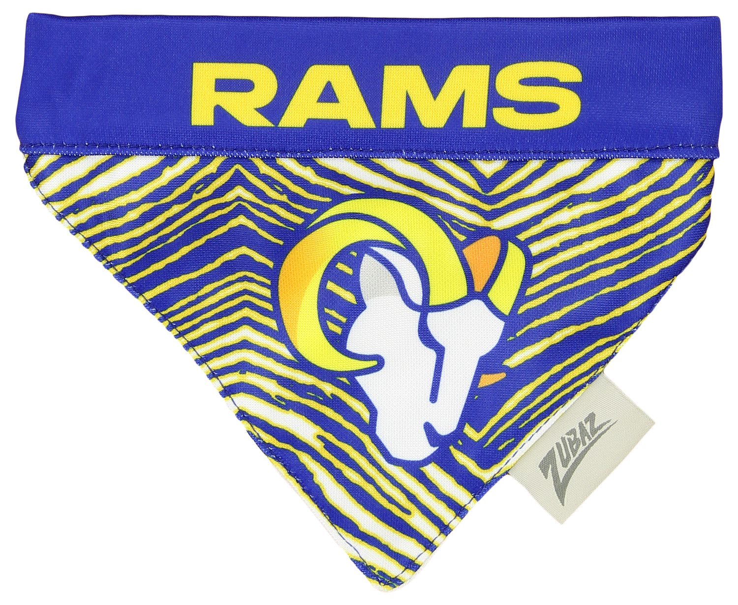 Zubaz X Pets First NFL Los Angeles Rams Reversible Bandana For Dogs & Cats - Official NFL Rams Zubaz Apparel (1 of 5)