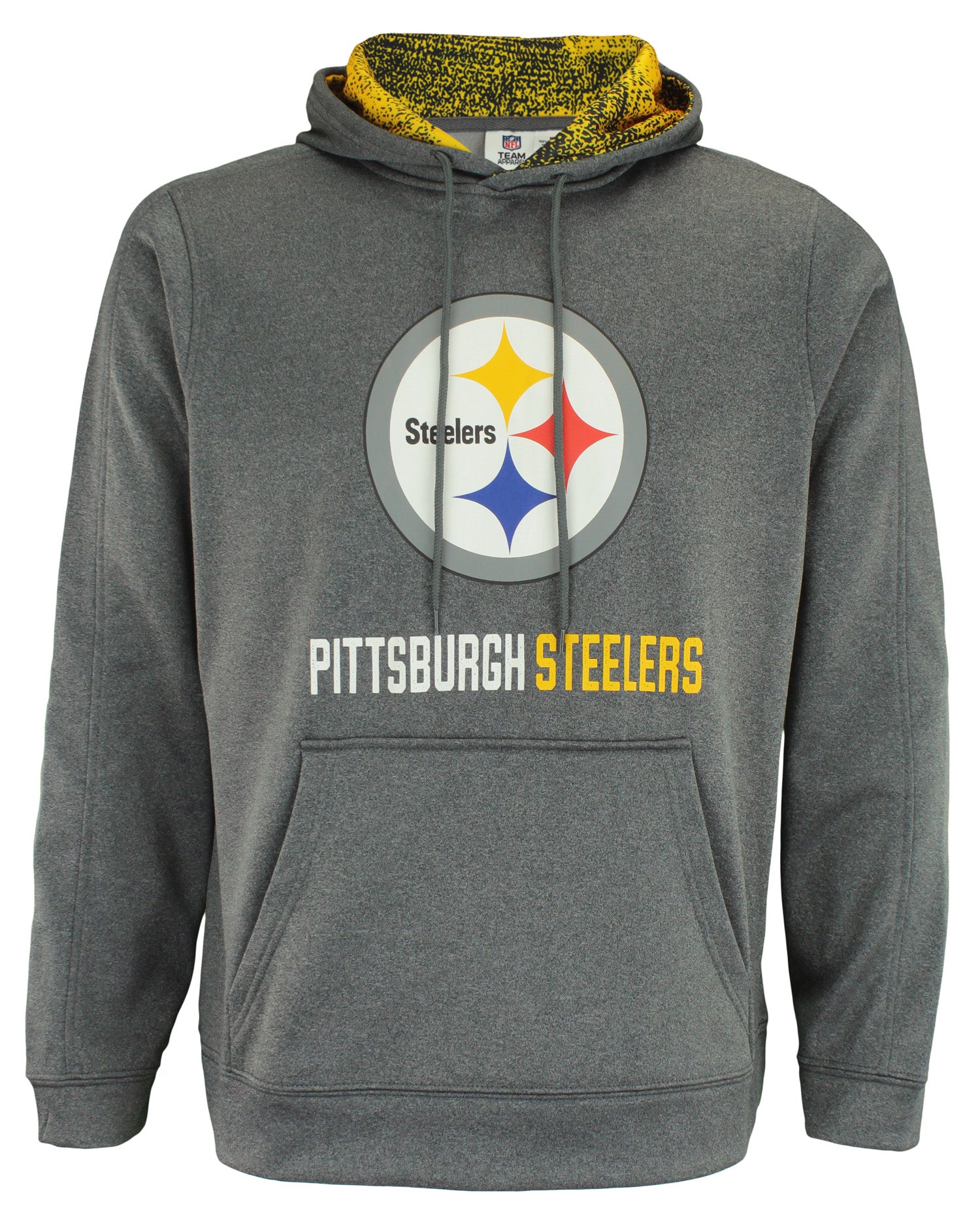 Zubaz NFL Pittsburgh Steelers Men's Heather Grey Performance Fleece Hoodie - Official NFL Steelers Zubaz Apparel (3 of 3)