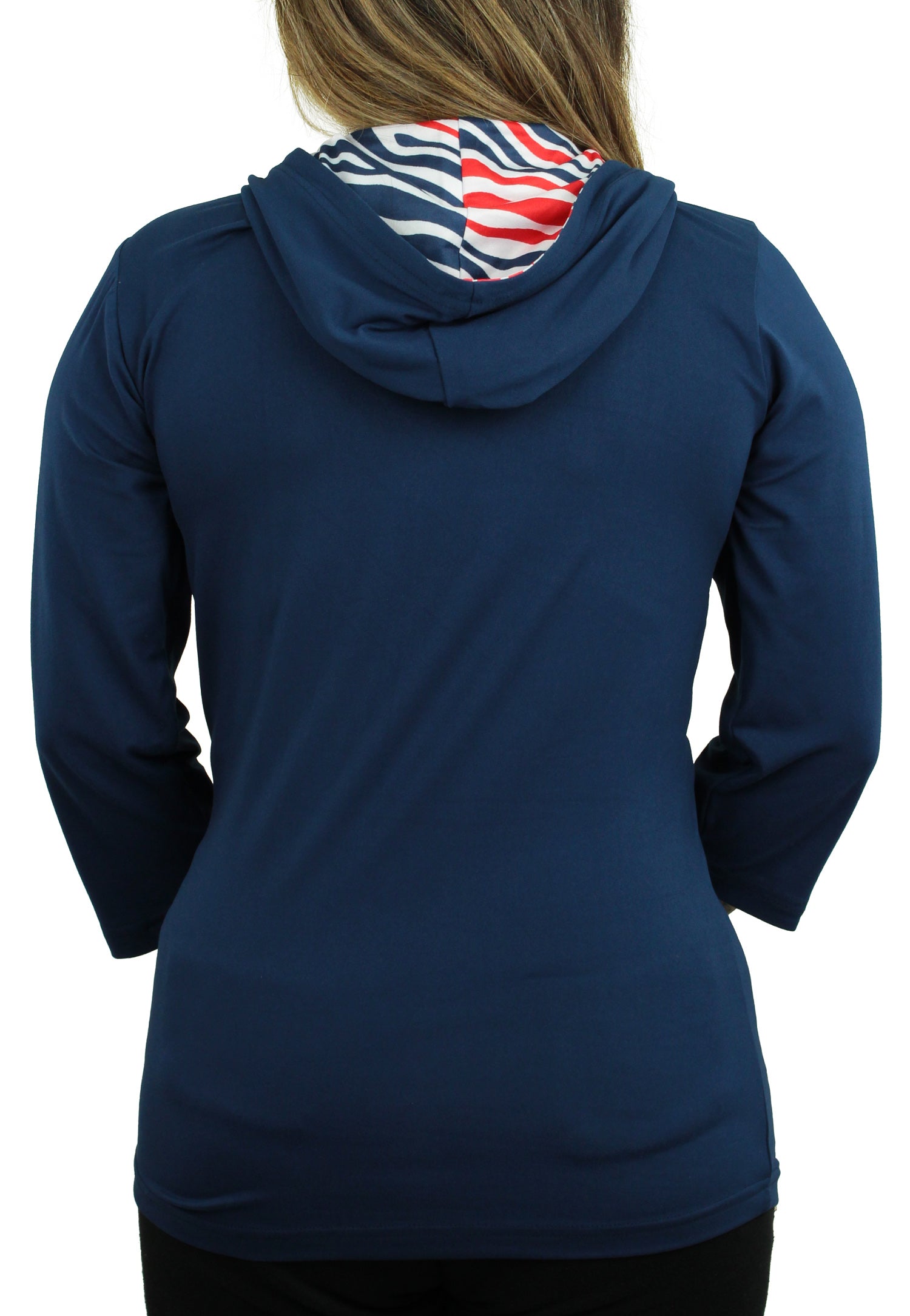 Zubaz NFL Women's New England Patriots Solid Team Color Lightweight Pullover - Official NFL Patriots Zubaz Apparel (3 of 3)