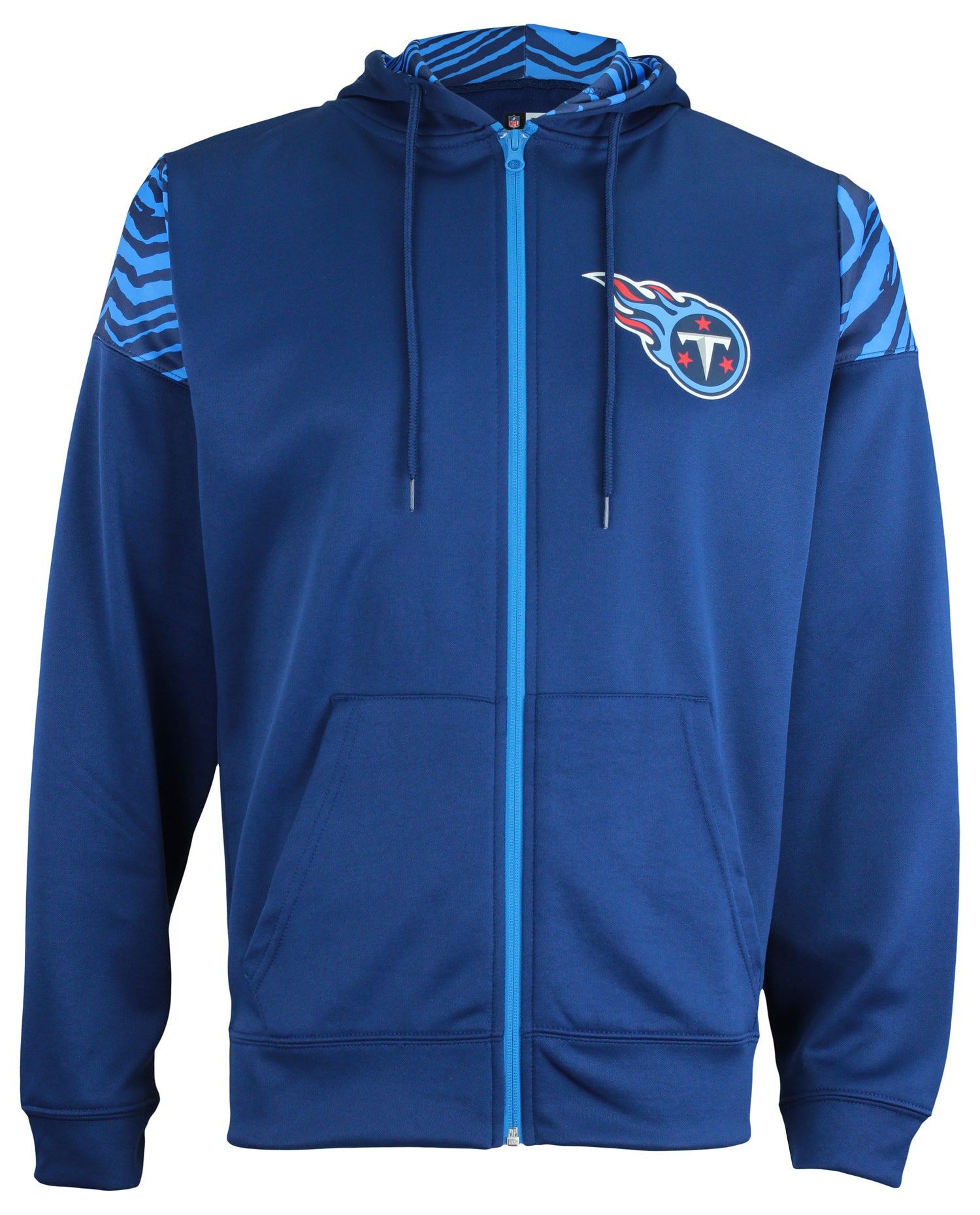 Zubaz Tennessee Titans NFL Men's Full Zip Hoodie with Zebra Print Details - Official NFL Titans Zubaz Apparel (1 of 3)