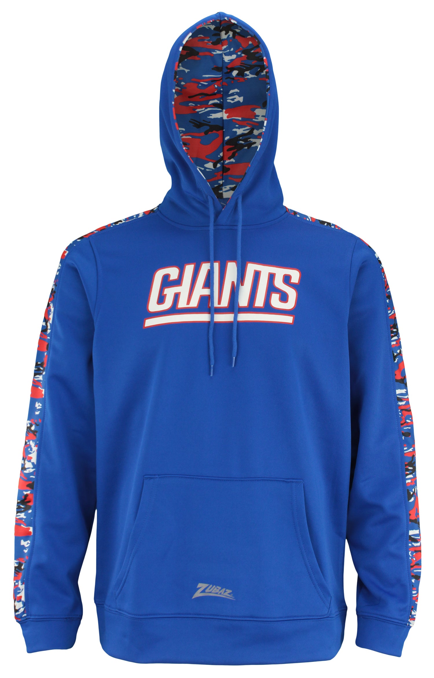 Zubaz NFL Football Men's New York Giants Camo Accents Solid Body Hoodie