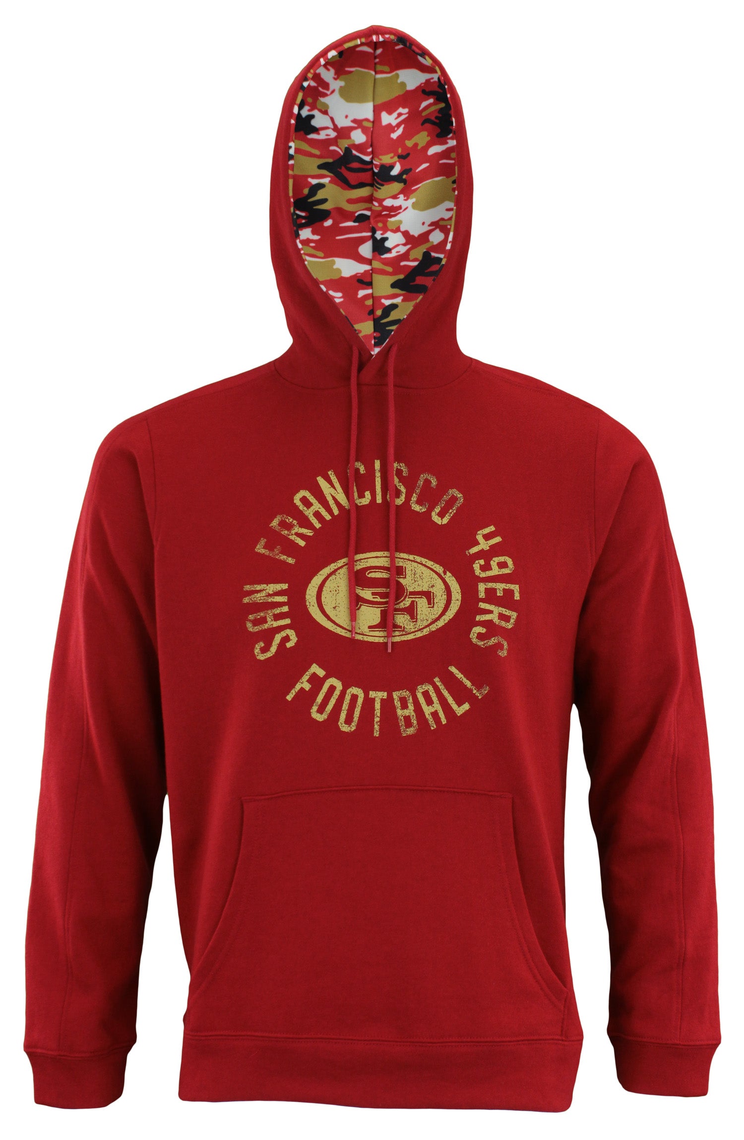 Zubaz NFL Men's San Francisco 49ers Camo Lined Pullover Hoodie