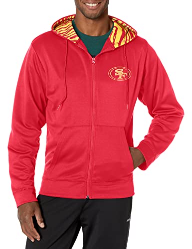 Zubaz NFL Men s San Francisco 49ers Team Full Zip Up Hoodie With Zebra