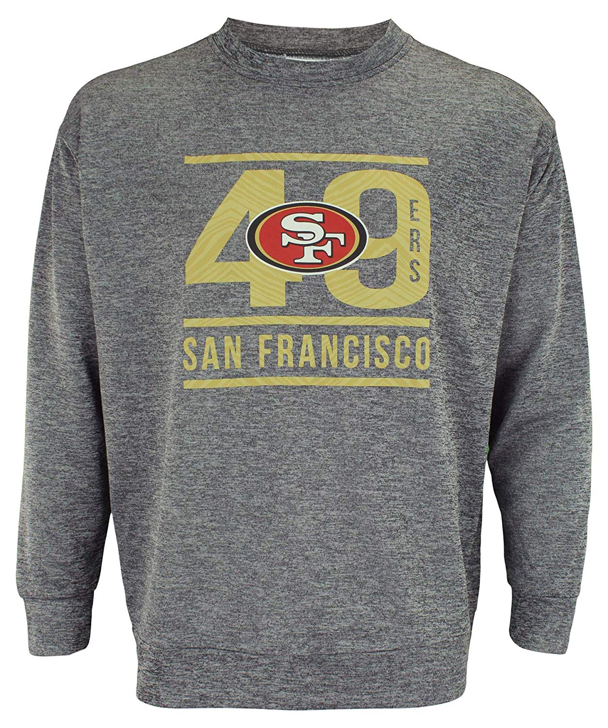 Zubaz NFL San Francisco 49ers Mens Lightweight French Terry Crew Neck Sweatshirt