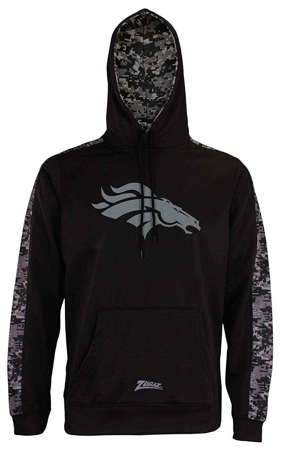 Zubaz Men's NFL Denver Broncos Black Digi Camo Pullover Hoodie