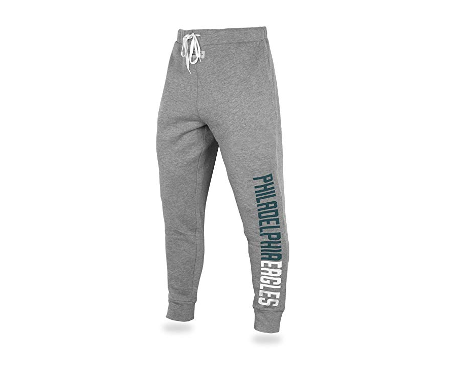 Zubaz NFL Men's Philadelphia Eagles Solid Gray Team Logo Jogger Pants