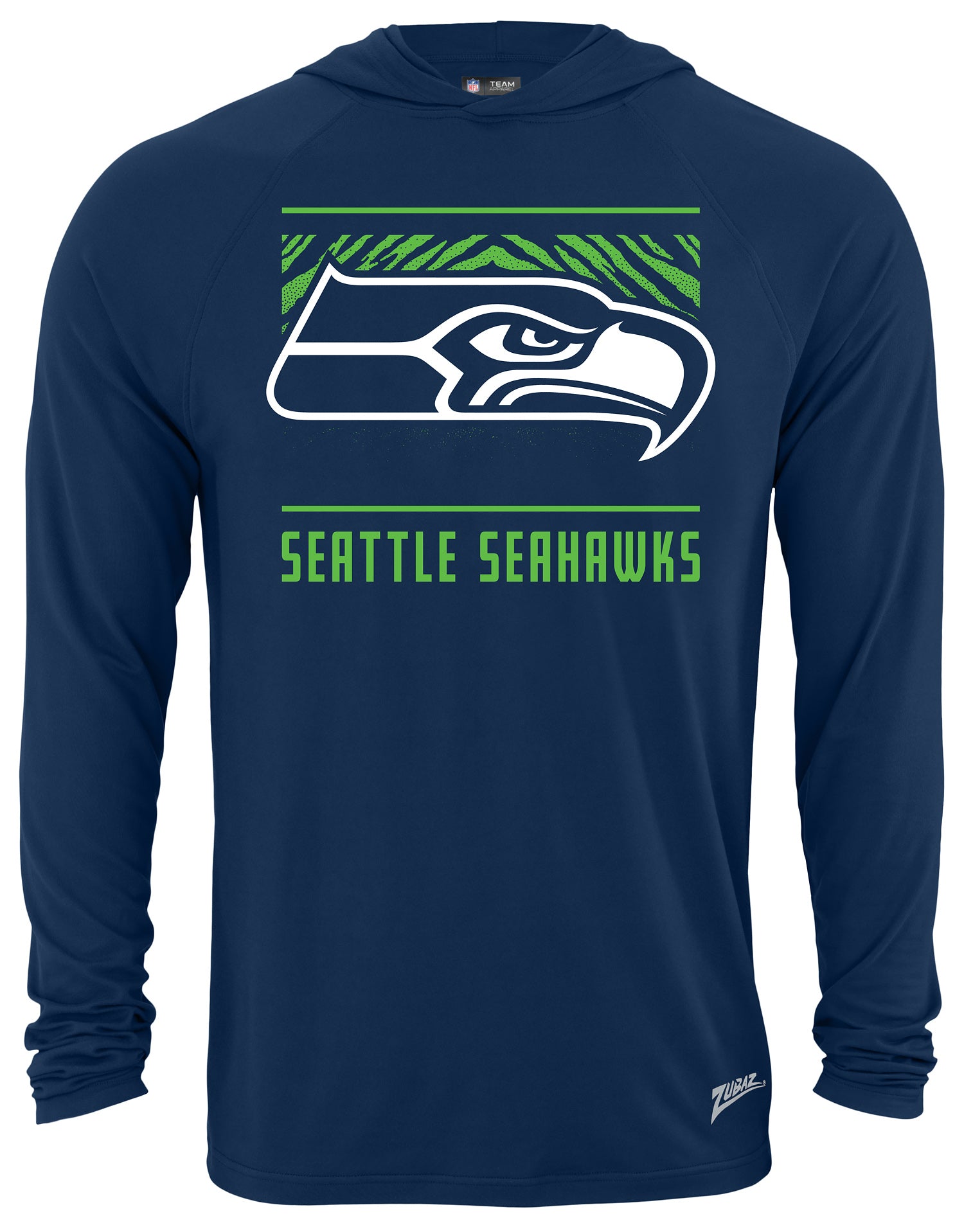 Zubaz NFL Men's Light Weight Team Color Hoodie, Alternate Tunnel Logo, Seattle Seahawks - Official NFL Seahawks Zubaz Apparel