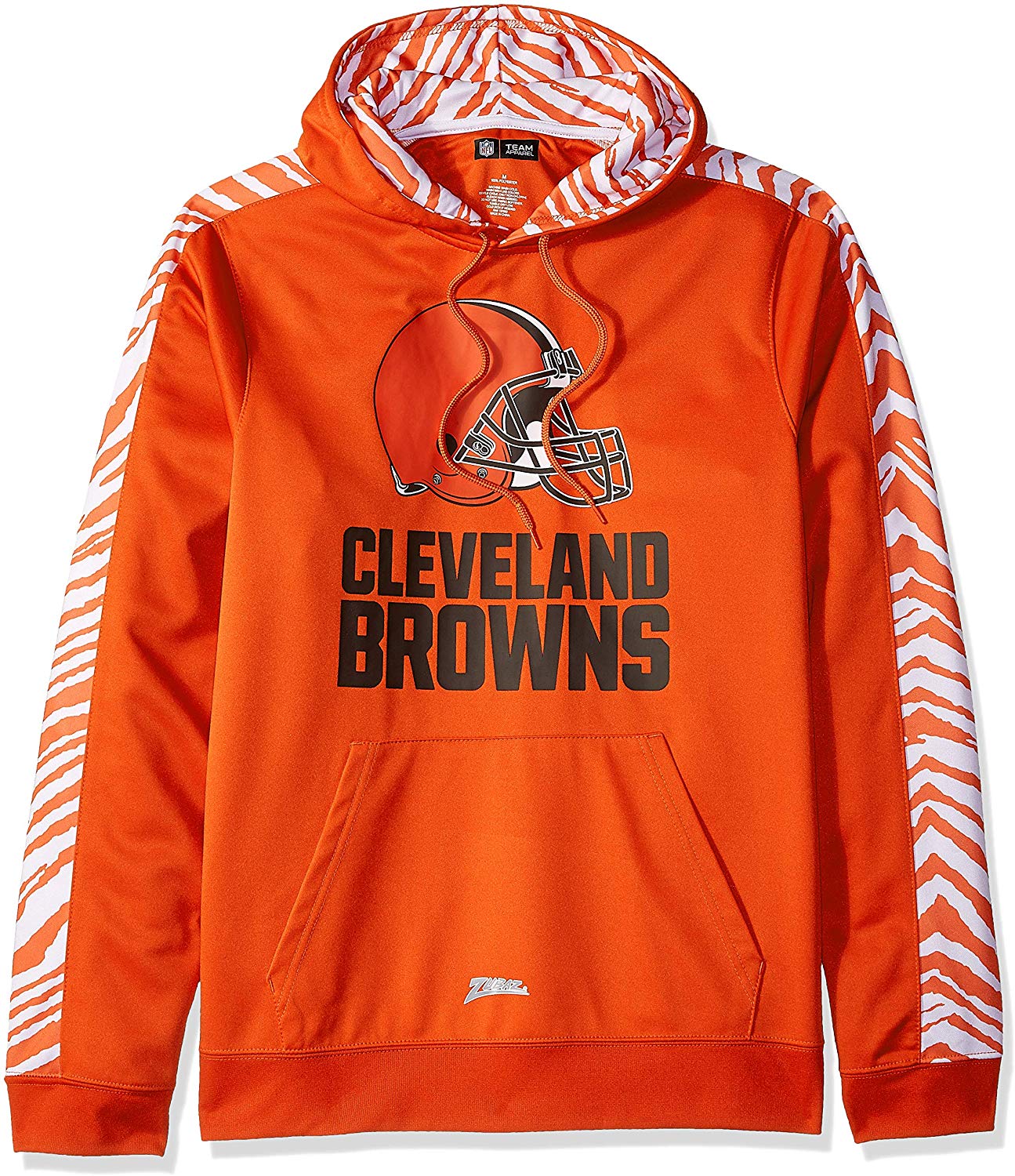 Zubaz NFL Football Men's Cleveland Browns Zebra Accent Solid Hoodie