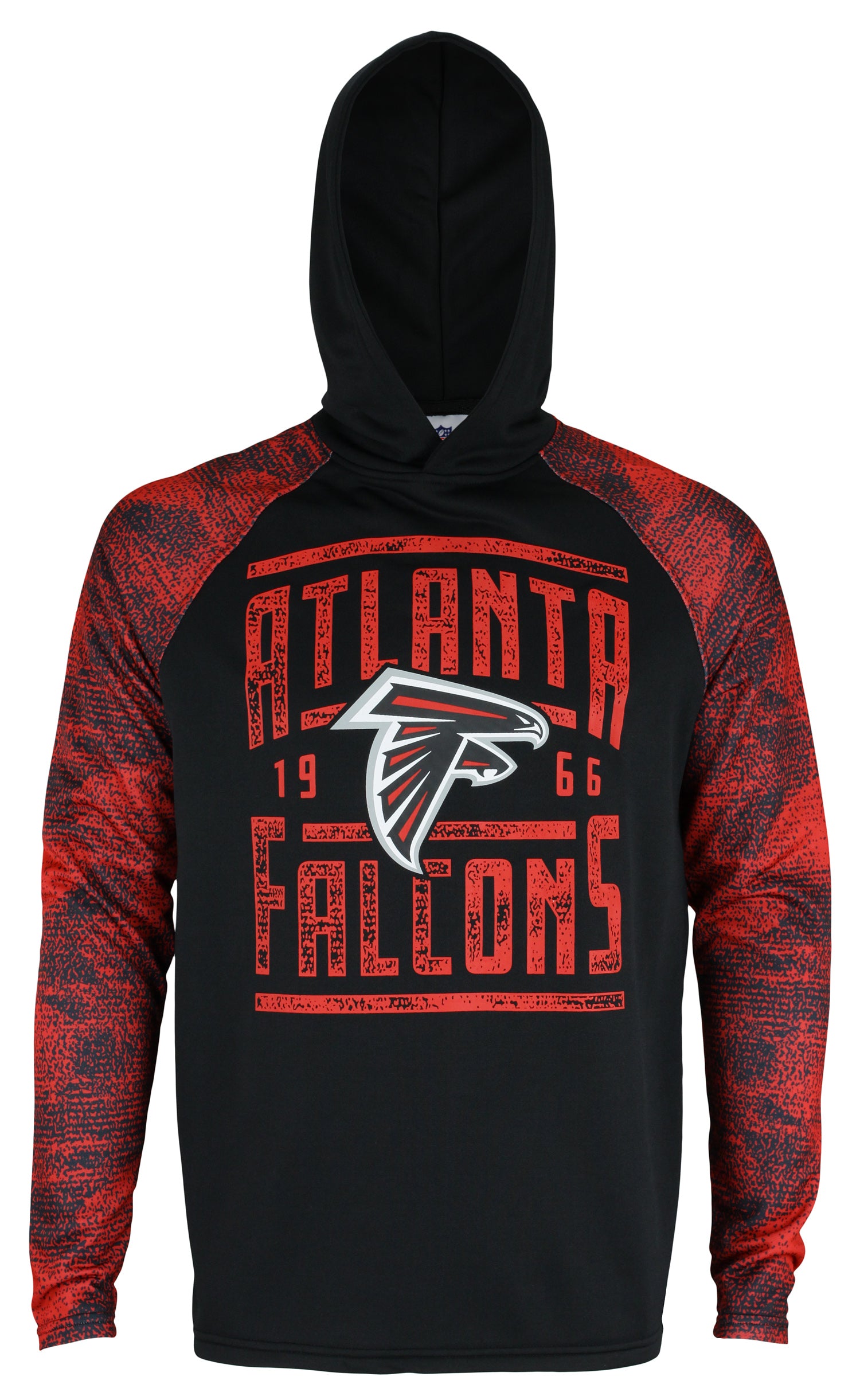 Zubaz NFL Men's Atlanta Falcons Light Weight Pullover Hoodie with Static Sleeves