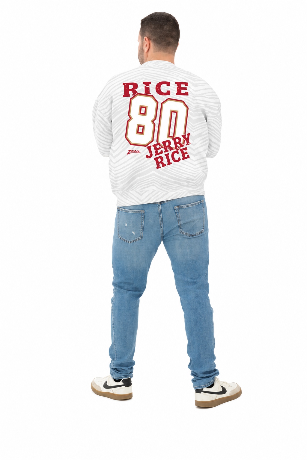 Jerry Rice - San Francisco 49ers Full Back Zebra Crewneck