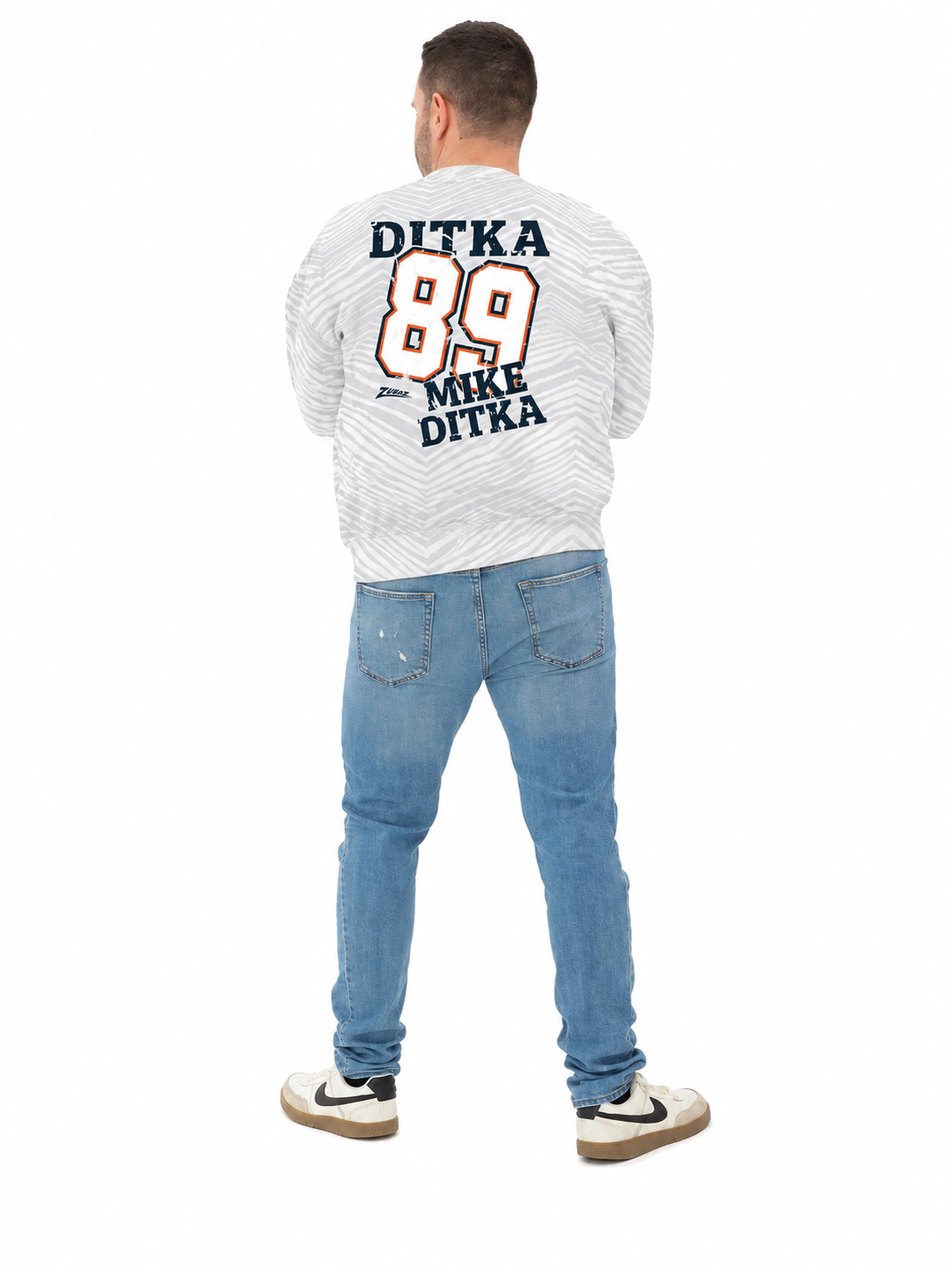 Mike Ditka - Chicago Bears Full Back Zebra Crewneck