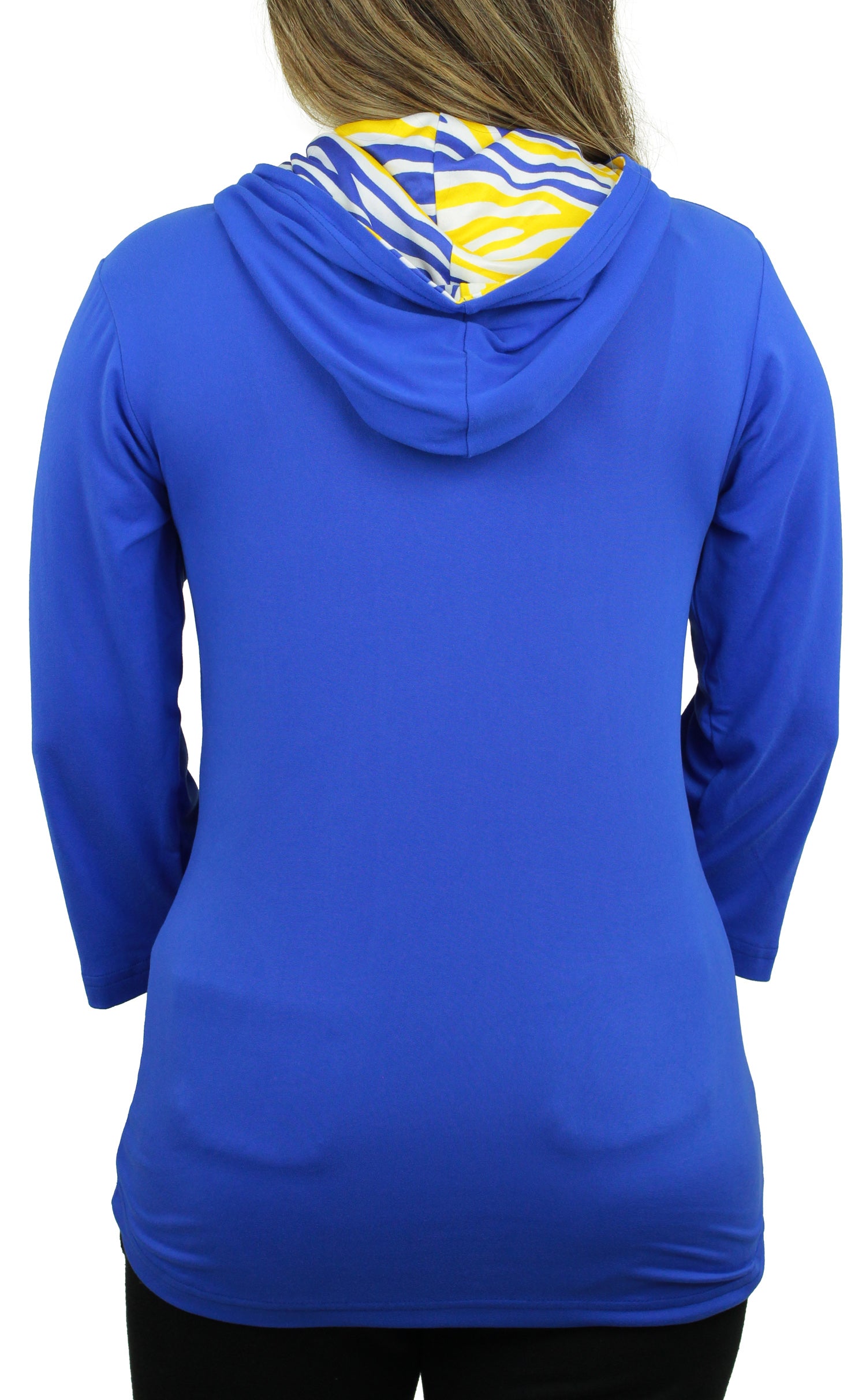 Zubaz NFL Women's Los Angeles Rams Solid Team Color Lightweight Pullover - Official NFL Rams Zubaz Apparel (3 of 3)