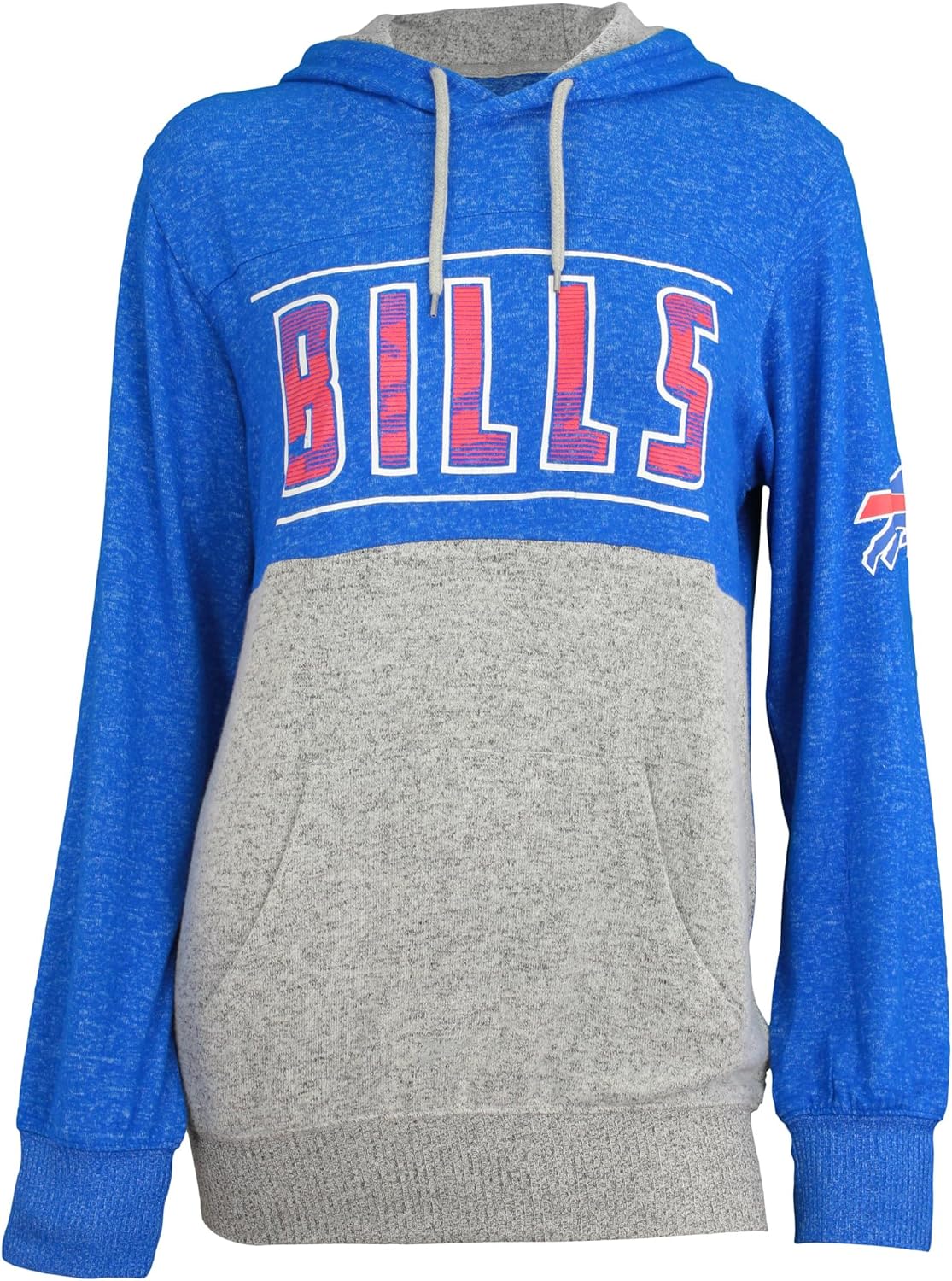 Zubaz NFL BUFFALO BILLS WOMENS CROSSOVER SOFT HOOD MARLED TEAM COLOR W/ CAMO LINES TEXT - Official NFL Bills Zubaz Apparel (1