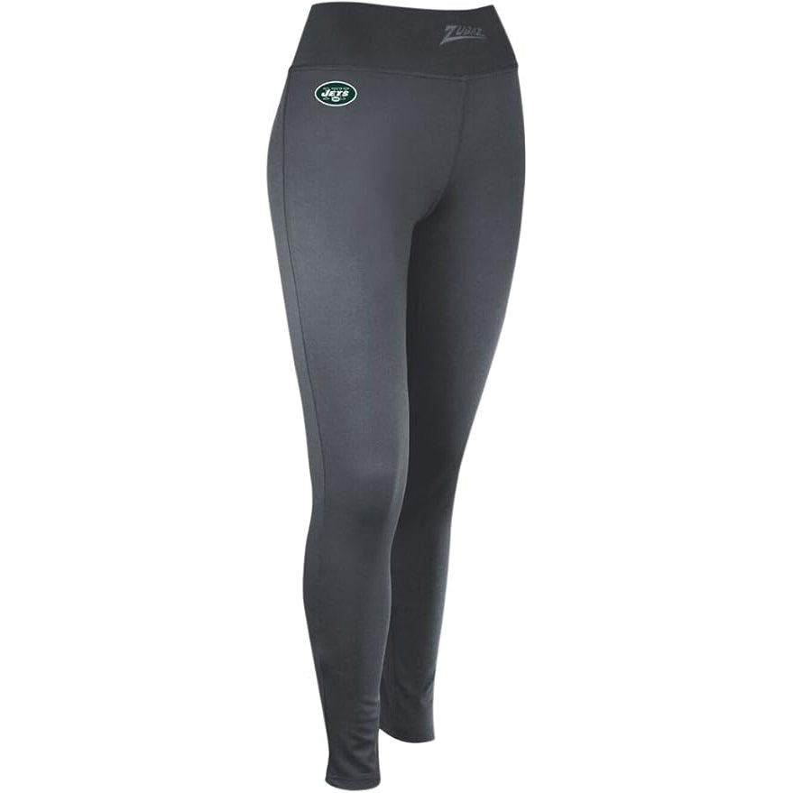 Zubaz NFL Women's Solid CHARCOAL Leggings - NEW YORK JETS - Official NFL Jets Zubaz Apparel