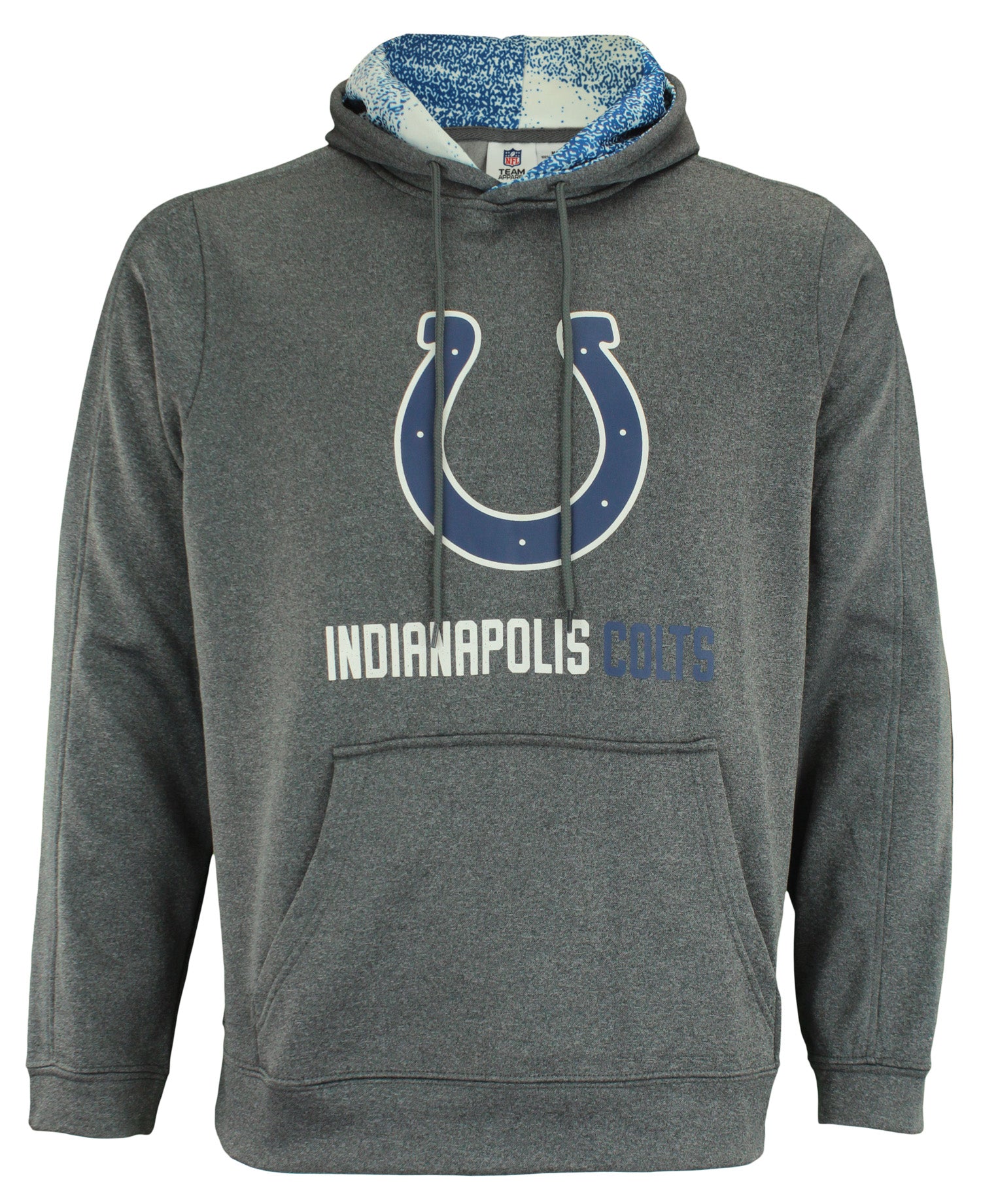 Zubaz NFL Indianapolis Colts Men's Heather Grey Performance Fleece Hoodie - Official NFL Colts Zubaz Apparel (1 of 3)