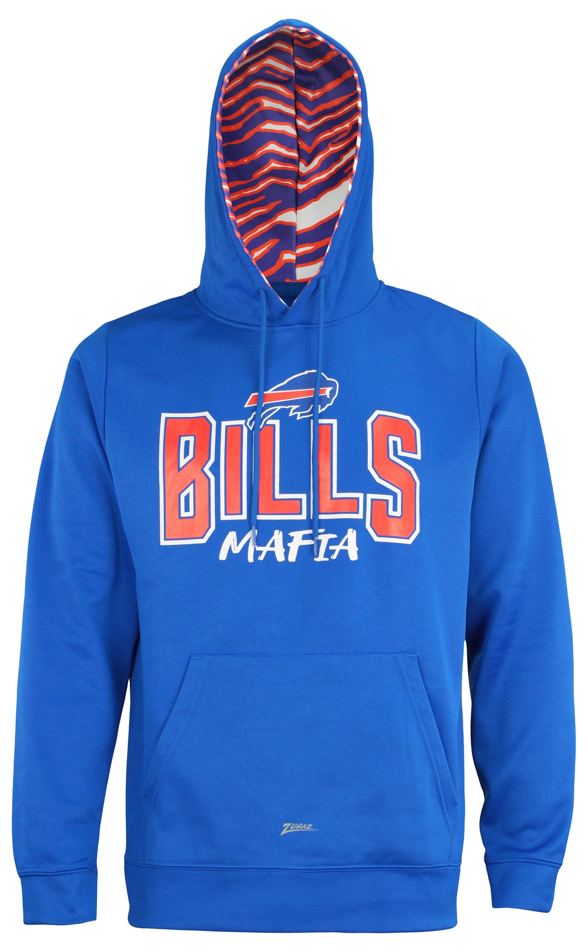 Zubaz NFL BUFFALO BILLS ROYAL BLUE HOOD W/ ROYAL/RED ZEBRA HOOD LINER & BILLS MAFIA GRAPHIC - Official NFL Bills Zubaz Appare