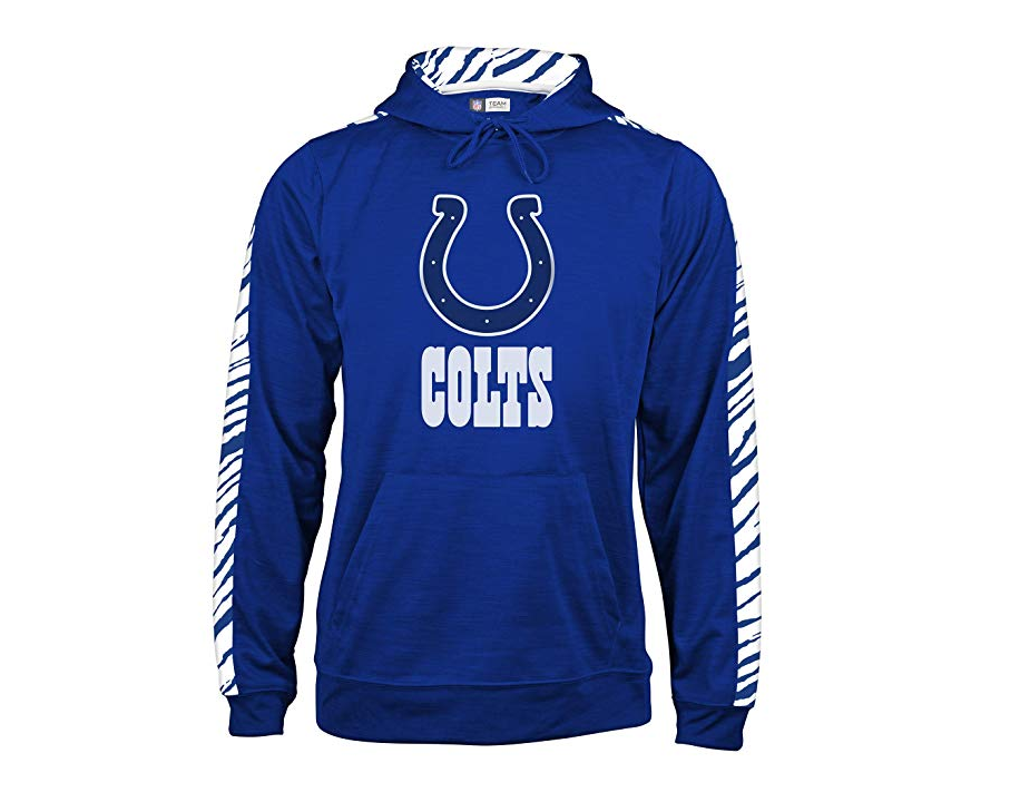Zubaz Men's NFL Indianapolis Colts Pullover Hoodie With Zebra Accents