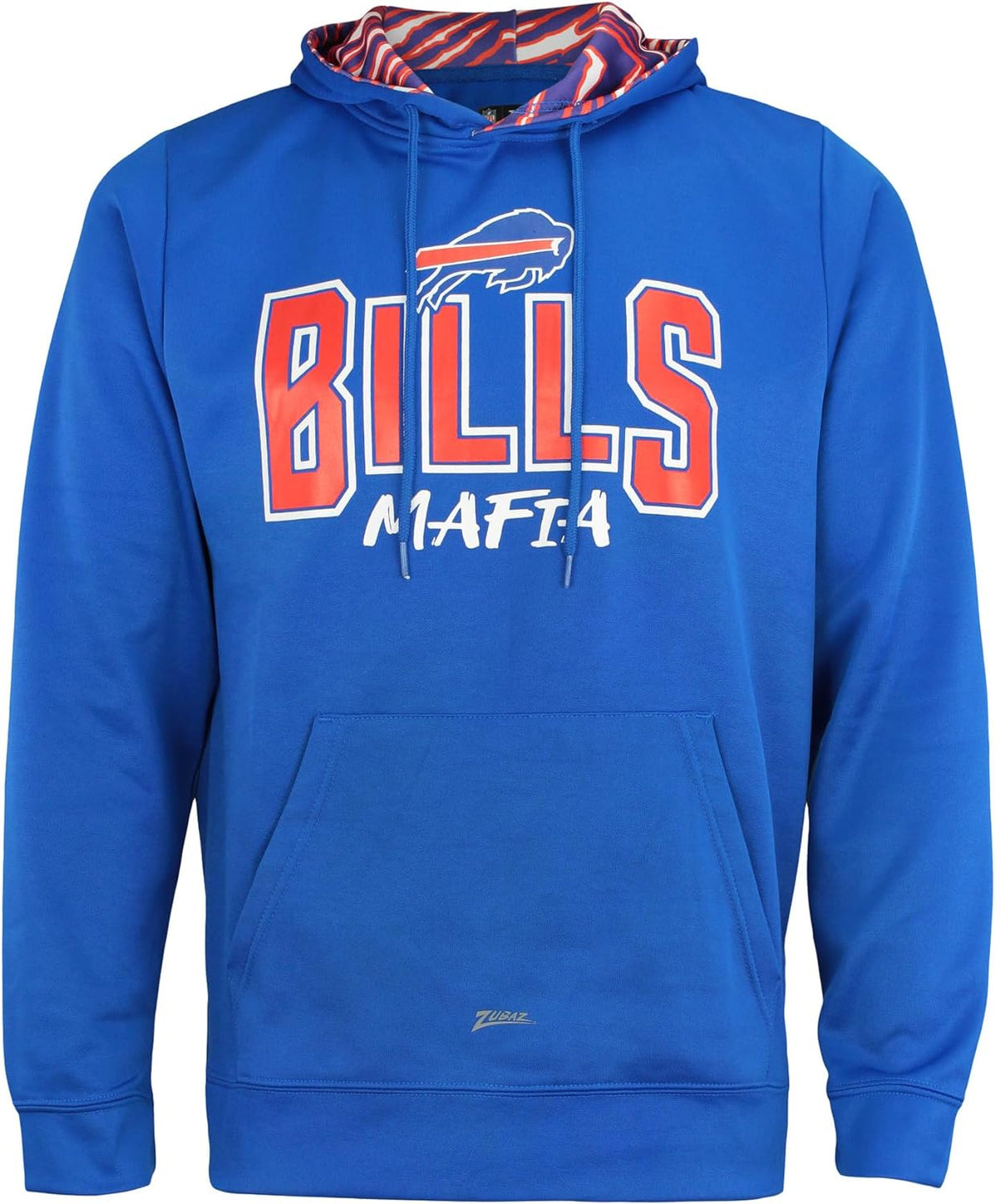 Zubaz NFL BUFFALO BILLS ROYAL BLUE HOOD W/ ROYAL/RED ZEBRA HOOD LINER & BILLS MAFIA GRAPHIC - Official NFL Bills Zubaz Appare