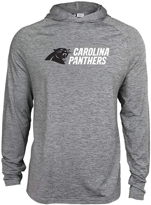 Zubaz NFL Football Men's Carolina Panthers Tonal Gray Lightweight Hoodie
