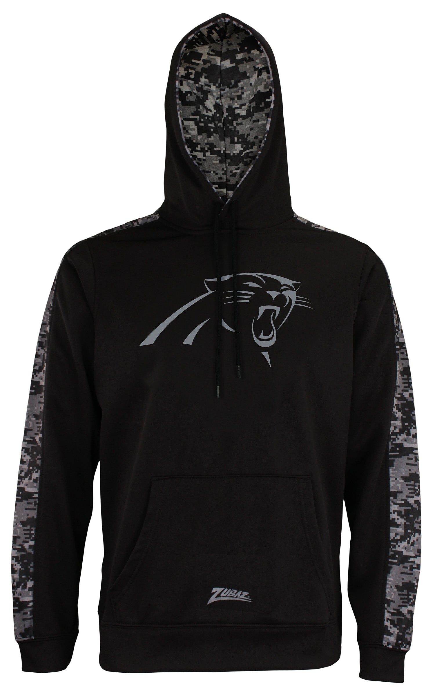 Zubaz Men's NFL Carolina Panthers Black Digi Camo Pullover Hoodie