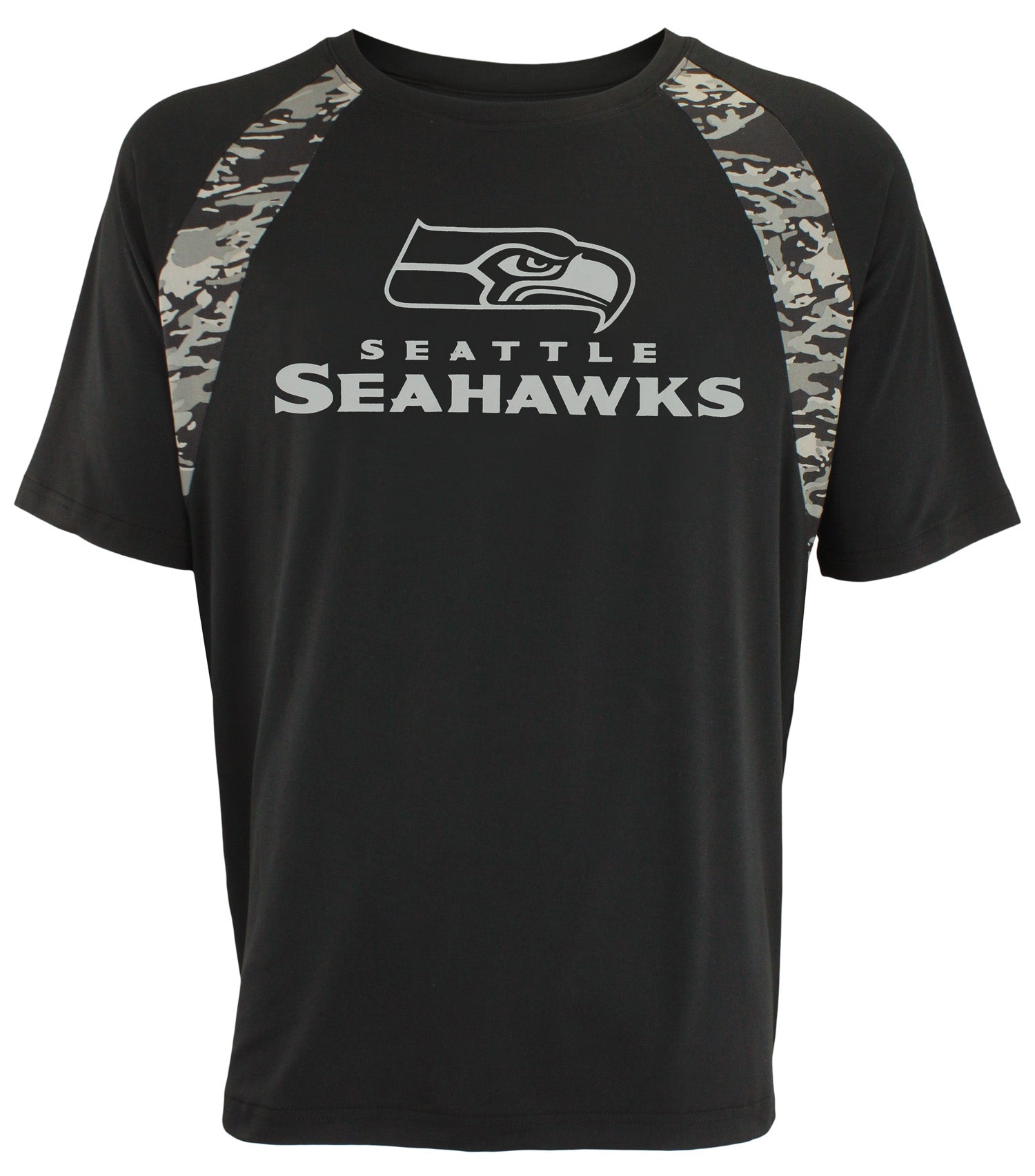 Zubaz NFL SEAHAWKS BLK CAMO TEE LARGE